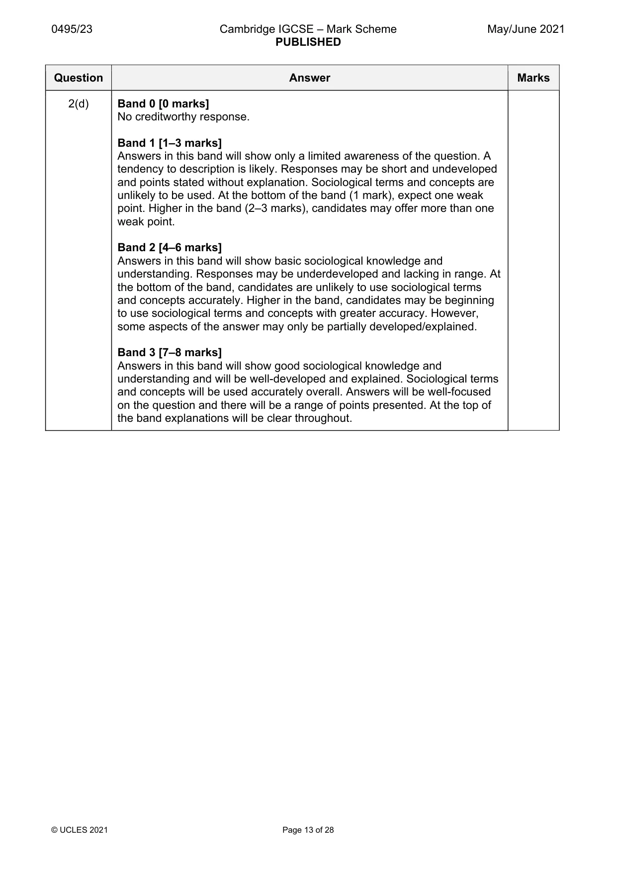 Mark scheme, page 13 of 28