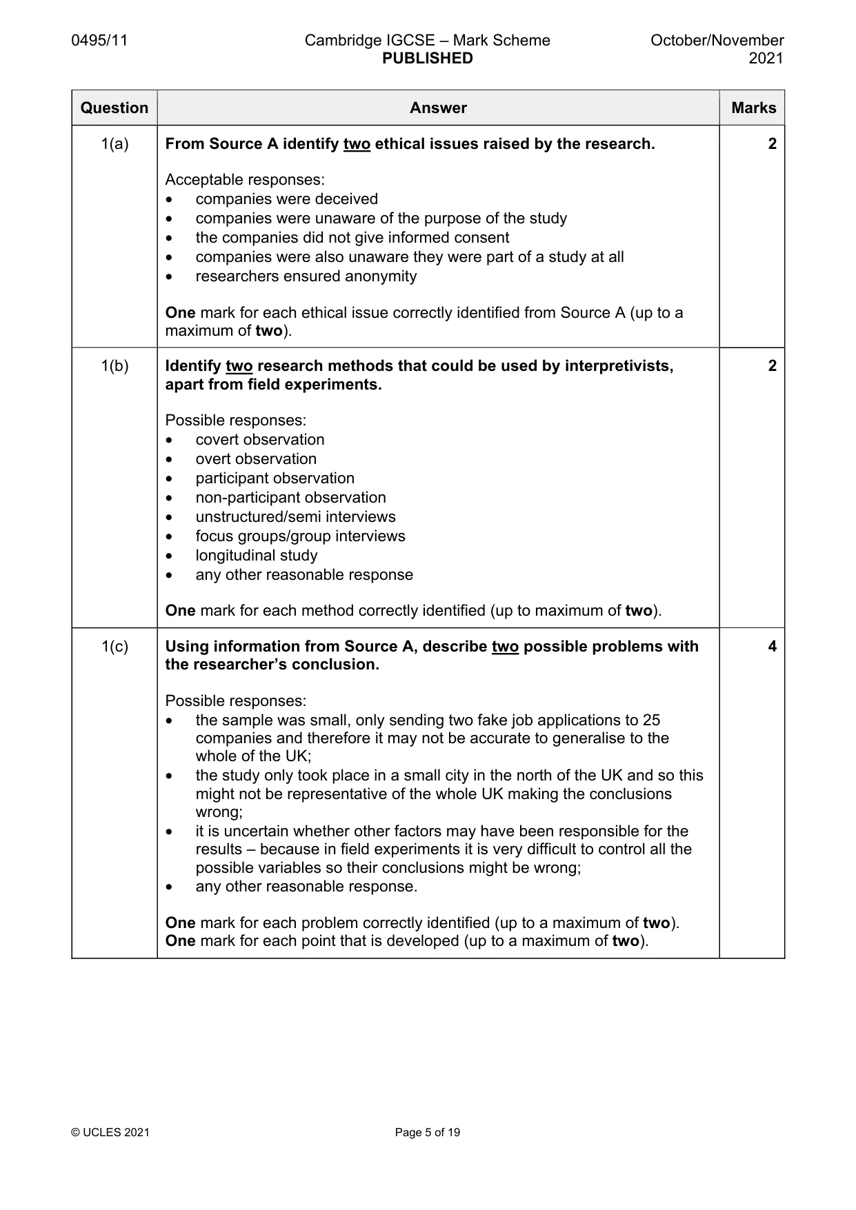 Mark scheme, page 5 of 19
