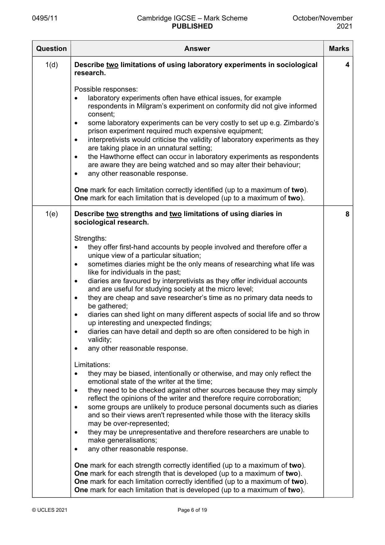 Mark scheme, page 6 of 19