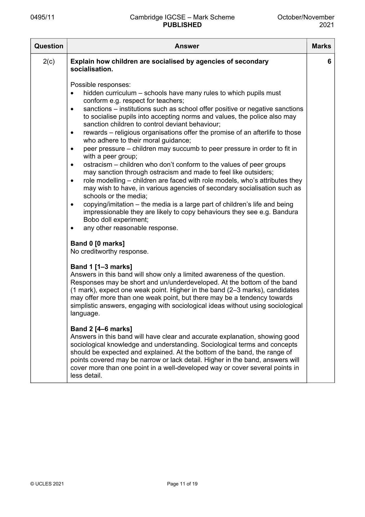 Mark scheme, page 11 of 19