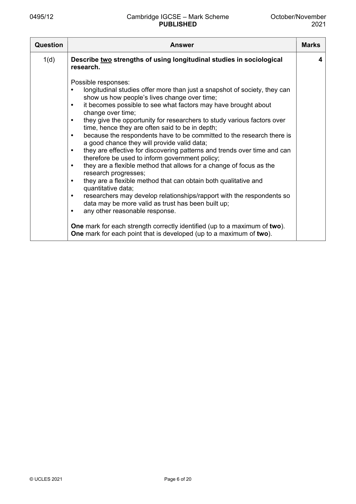 Mark scheme, page 6 of 20