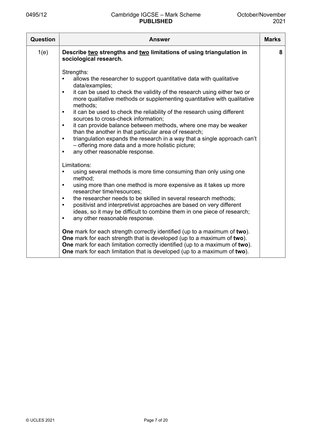 Mark scheme, page 7 of 20