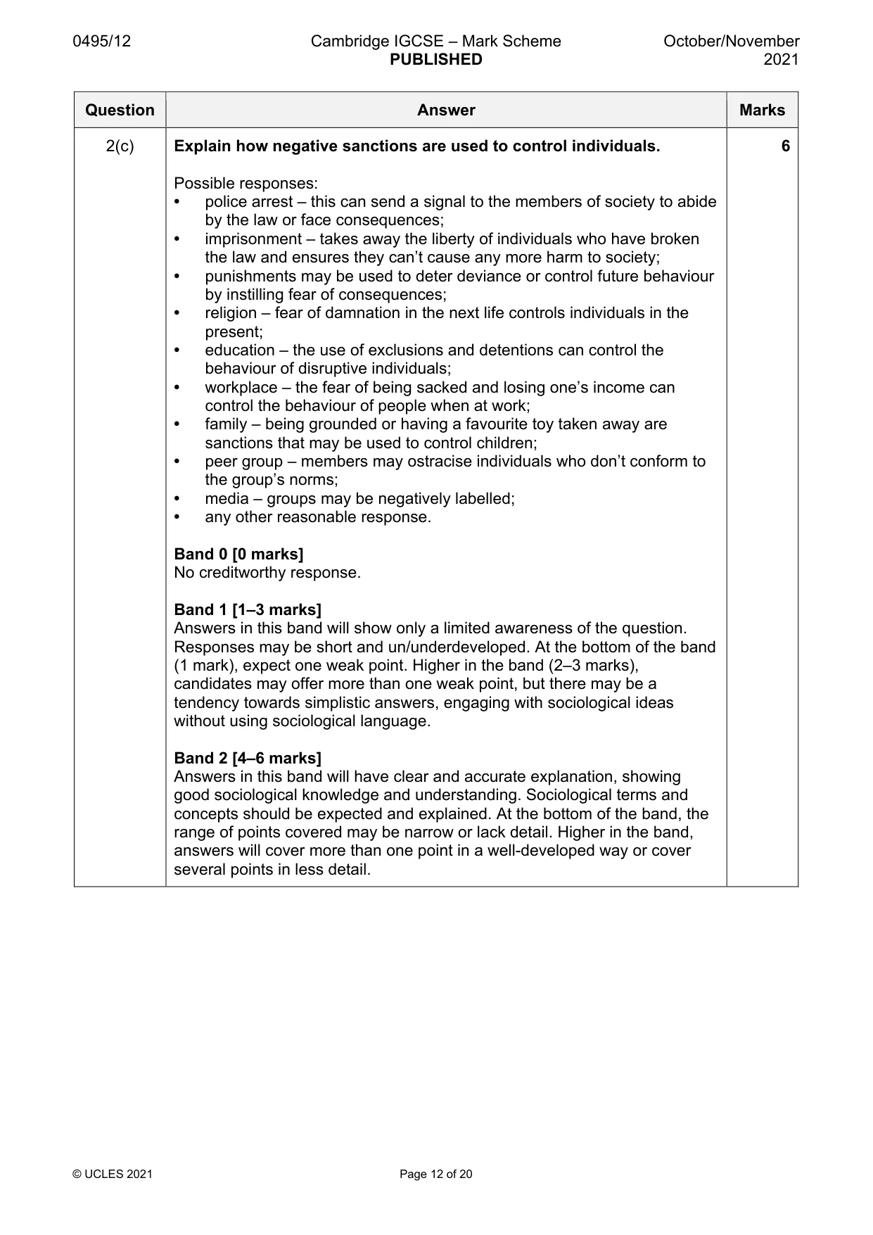 Mark scheme, page 12 of 20