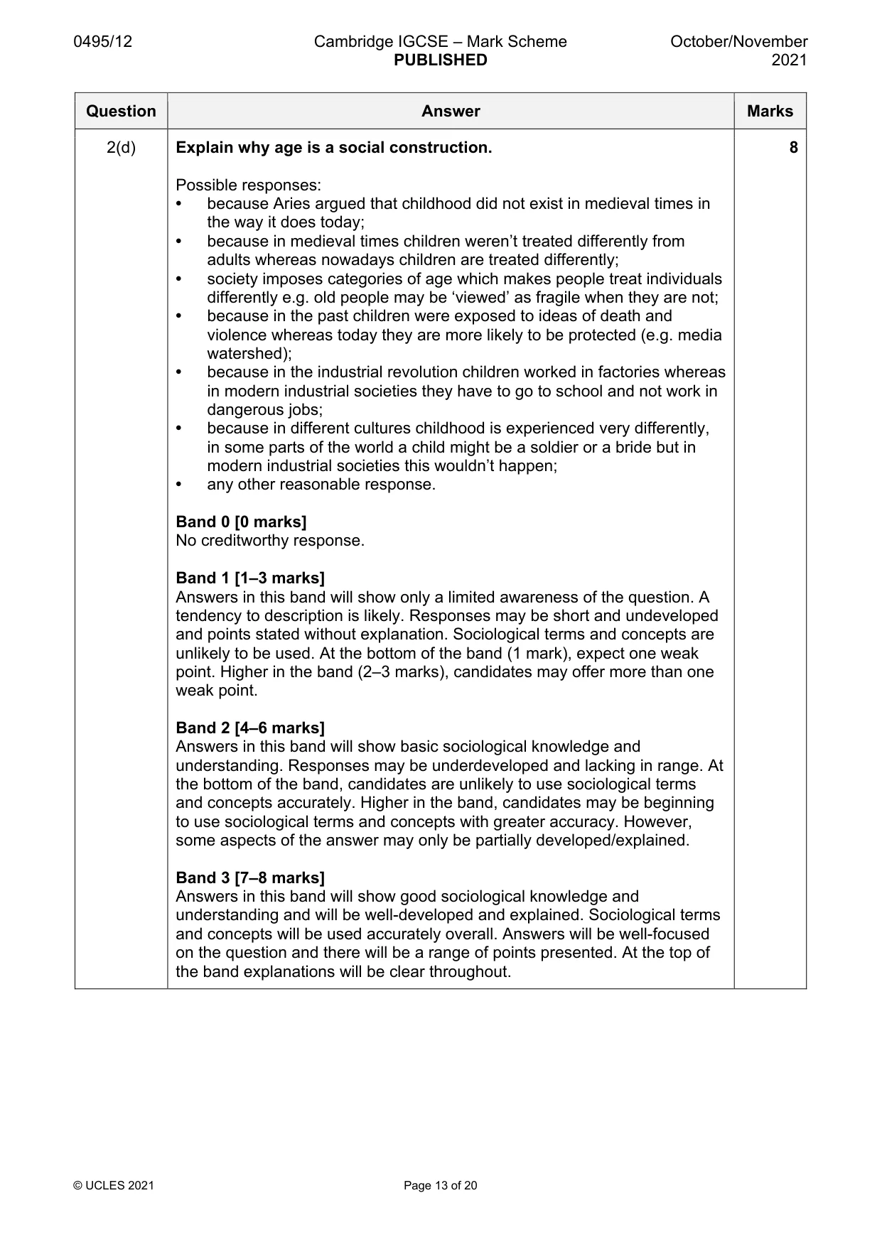 Mark scheme, page 13 of 20