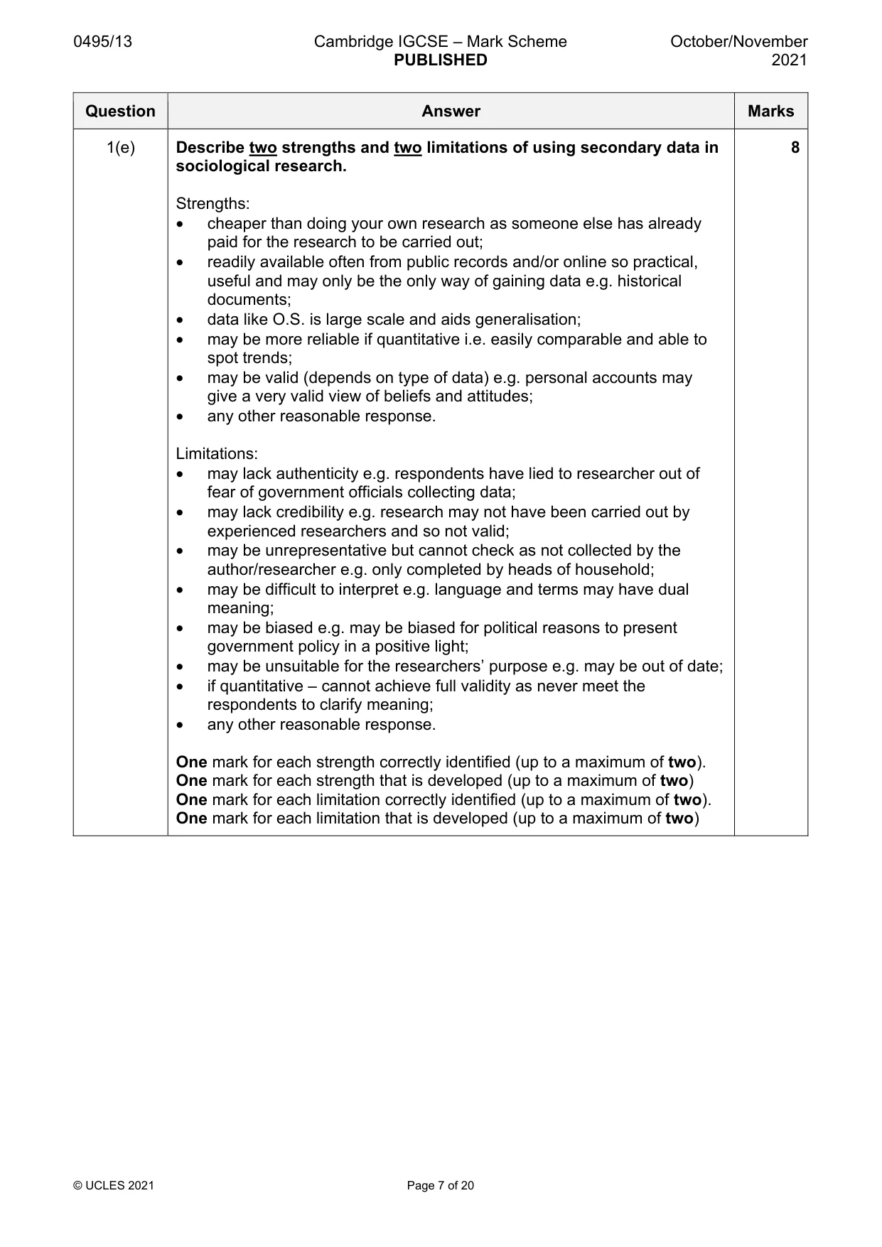 Mark scheme, page 7 of 20