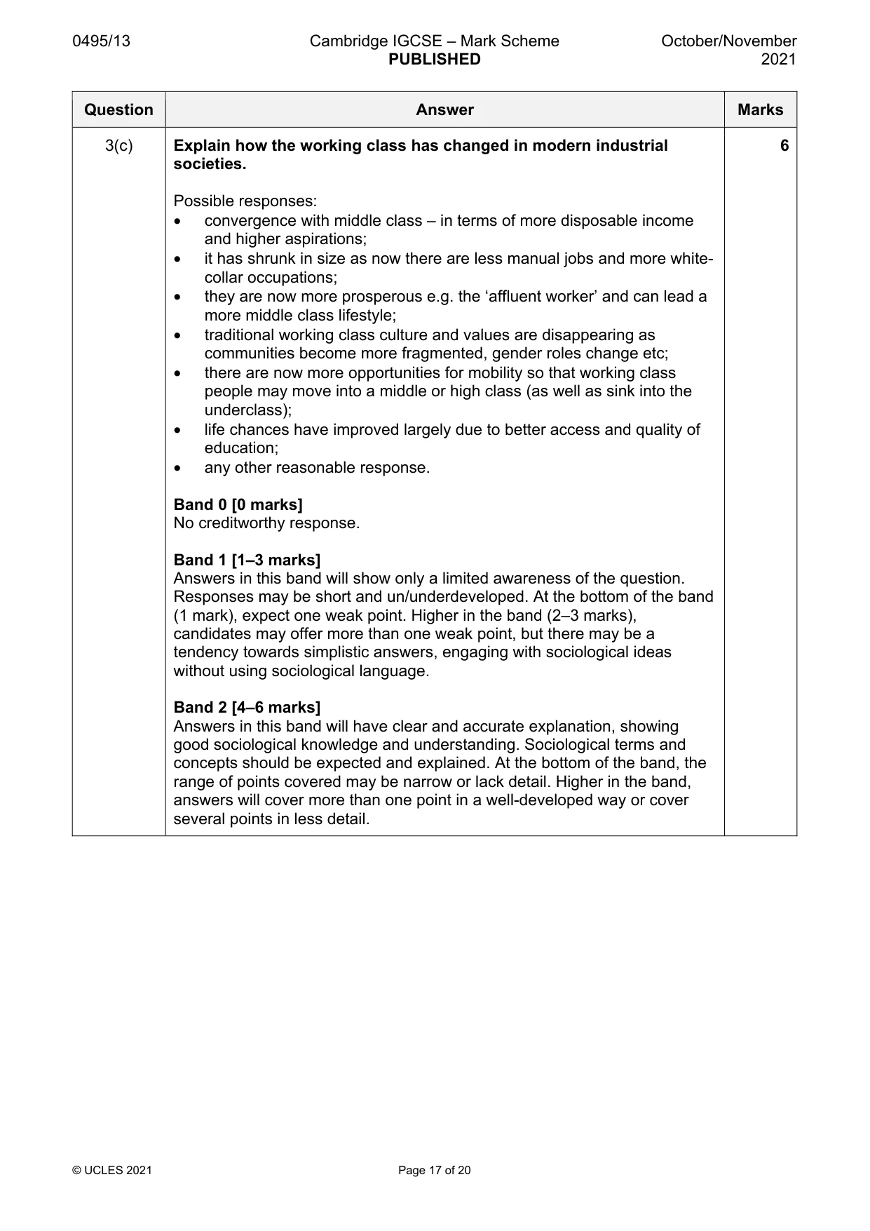 Mark scheme, page 17 of 20