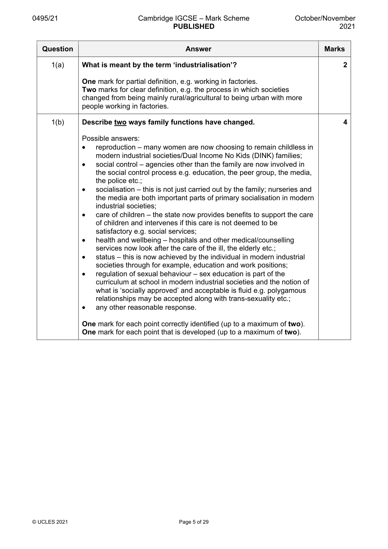 Mark scheme, page 5 of 29