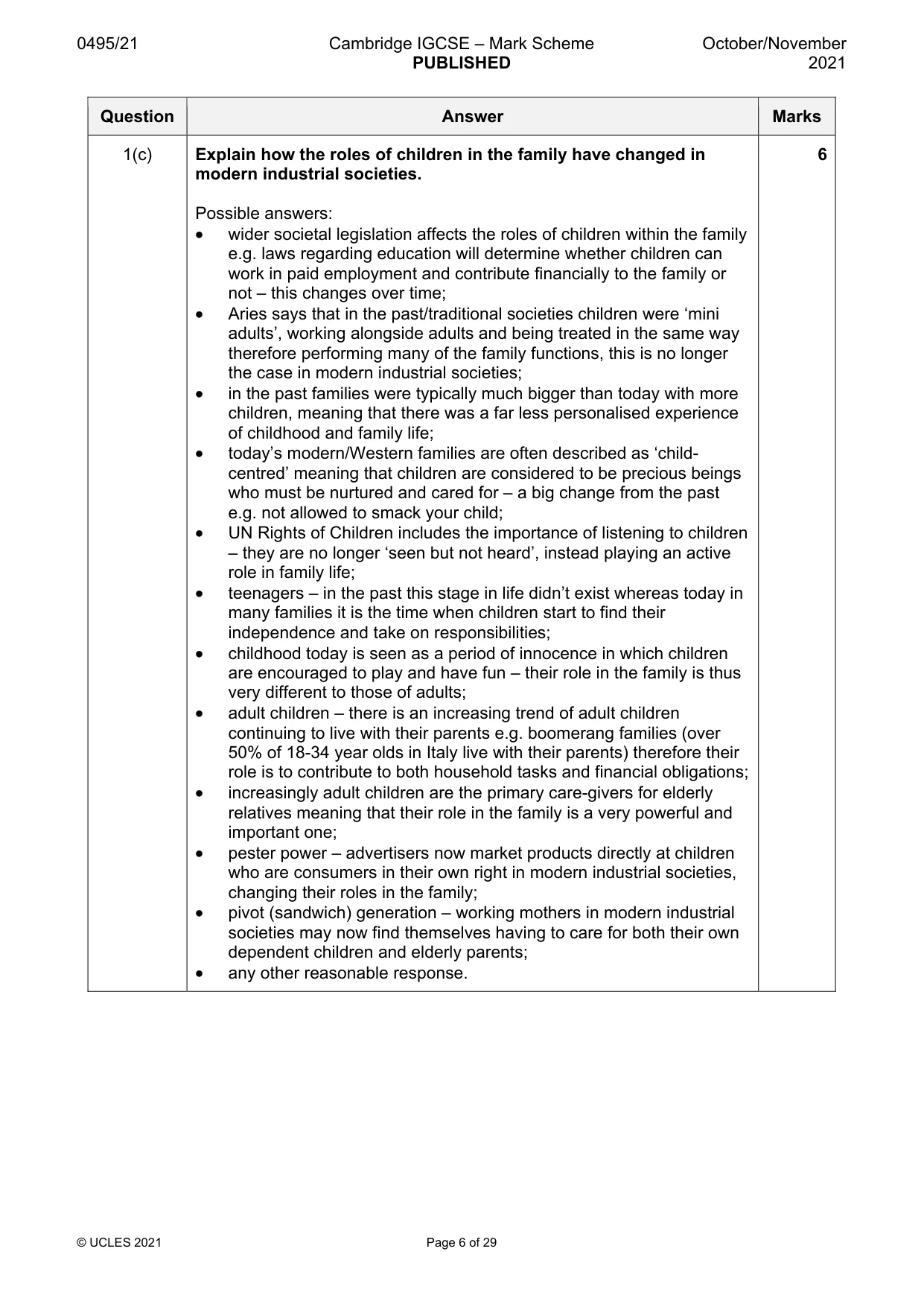 Mark scheme, page 6 of 29