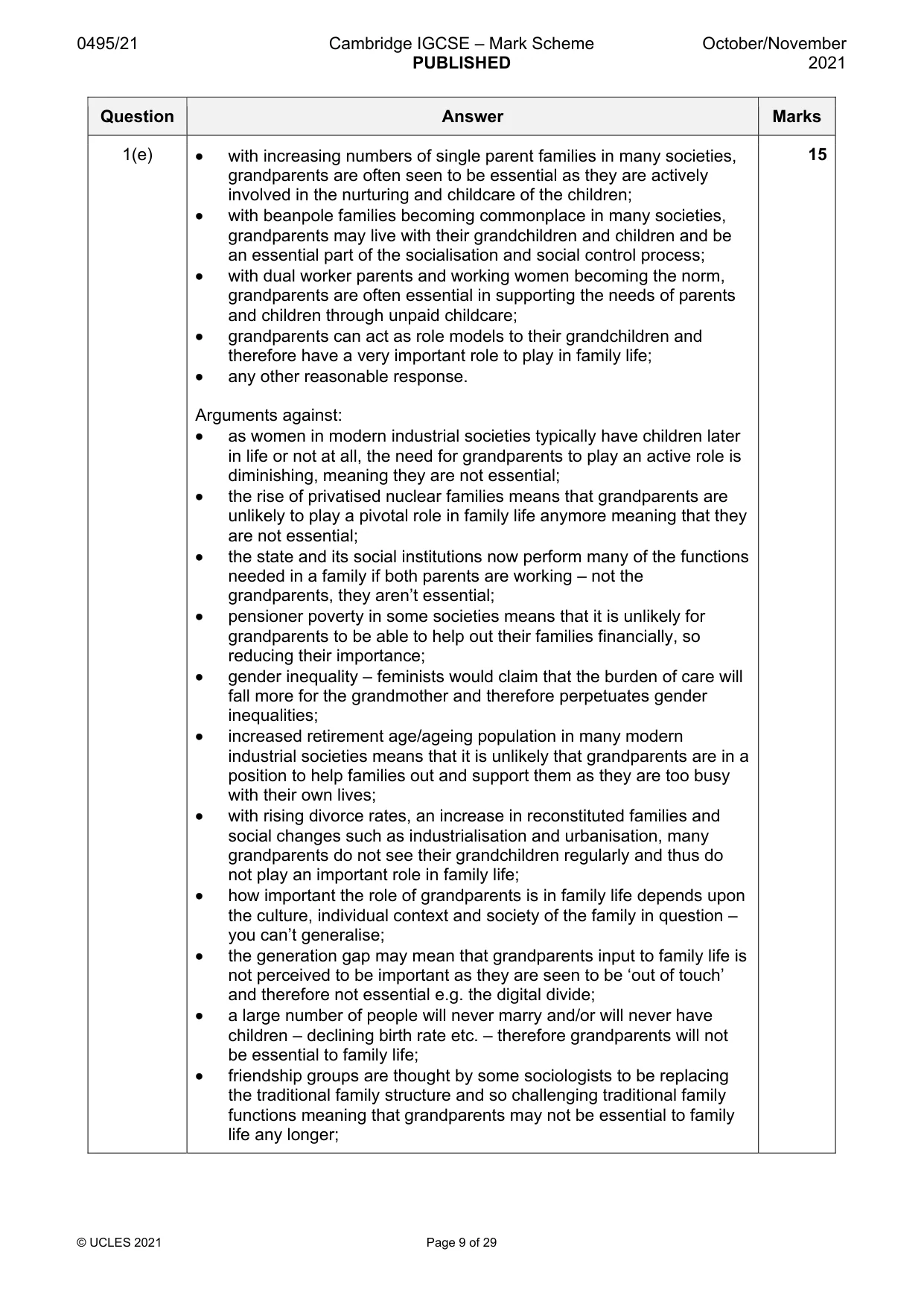 Mark scheme, page 9 of 29