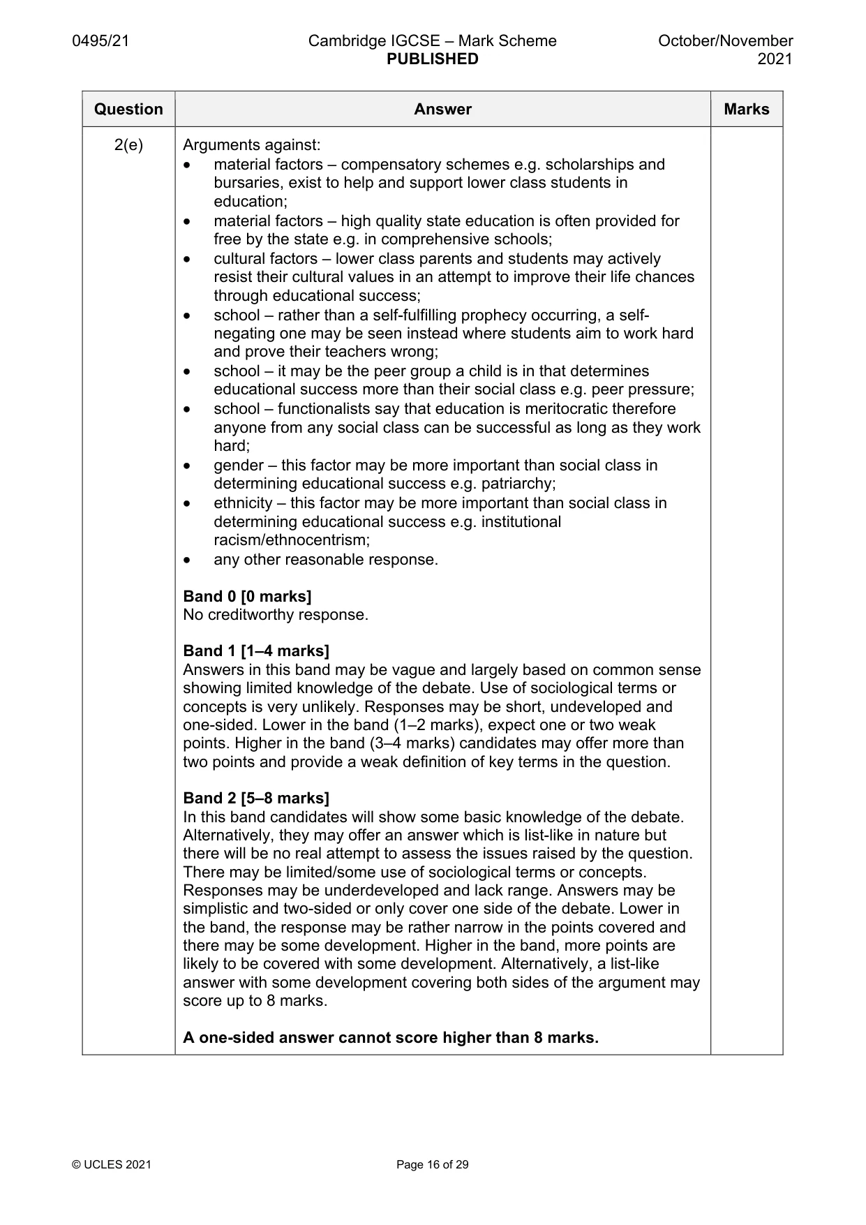 Mark scheme, page 16 of 29