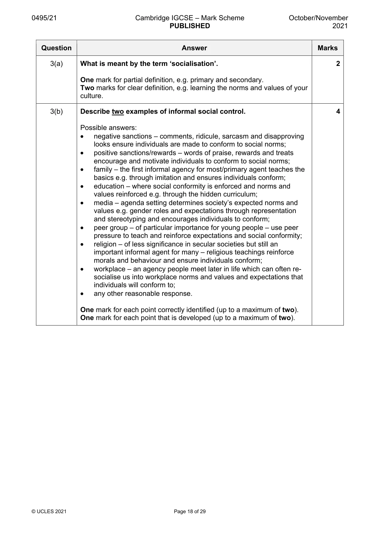 Mark scheme, page 18 of 29