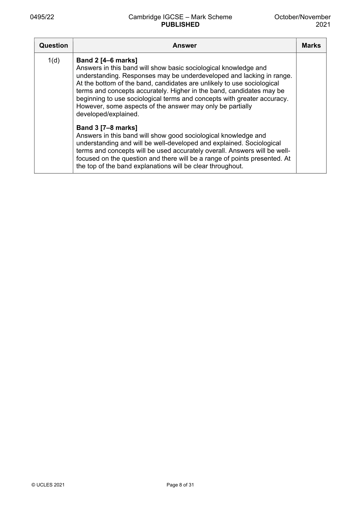 Mark scheme, page 8 of 31