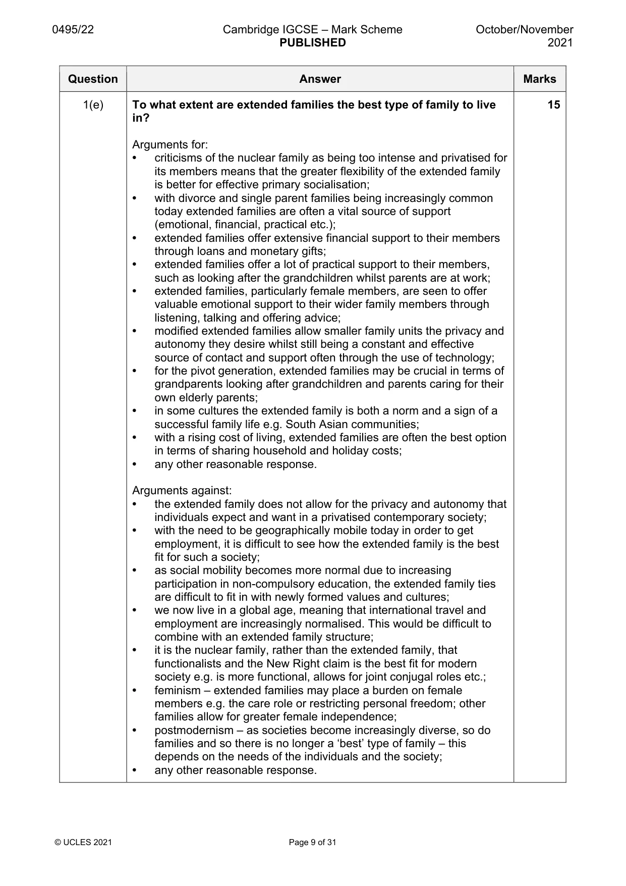Mark scheme, page 9 of 31