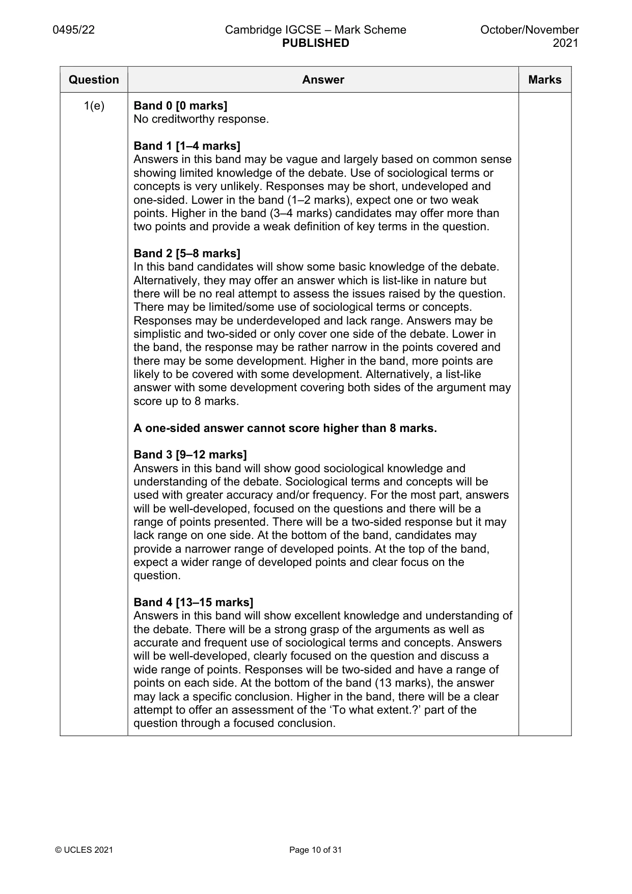 Mark scheme, page 10 of 31