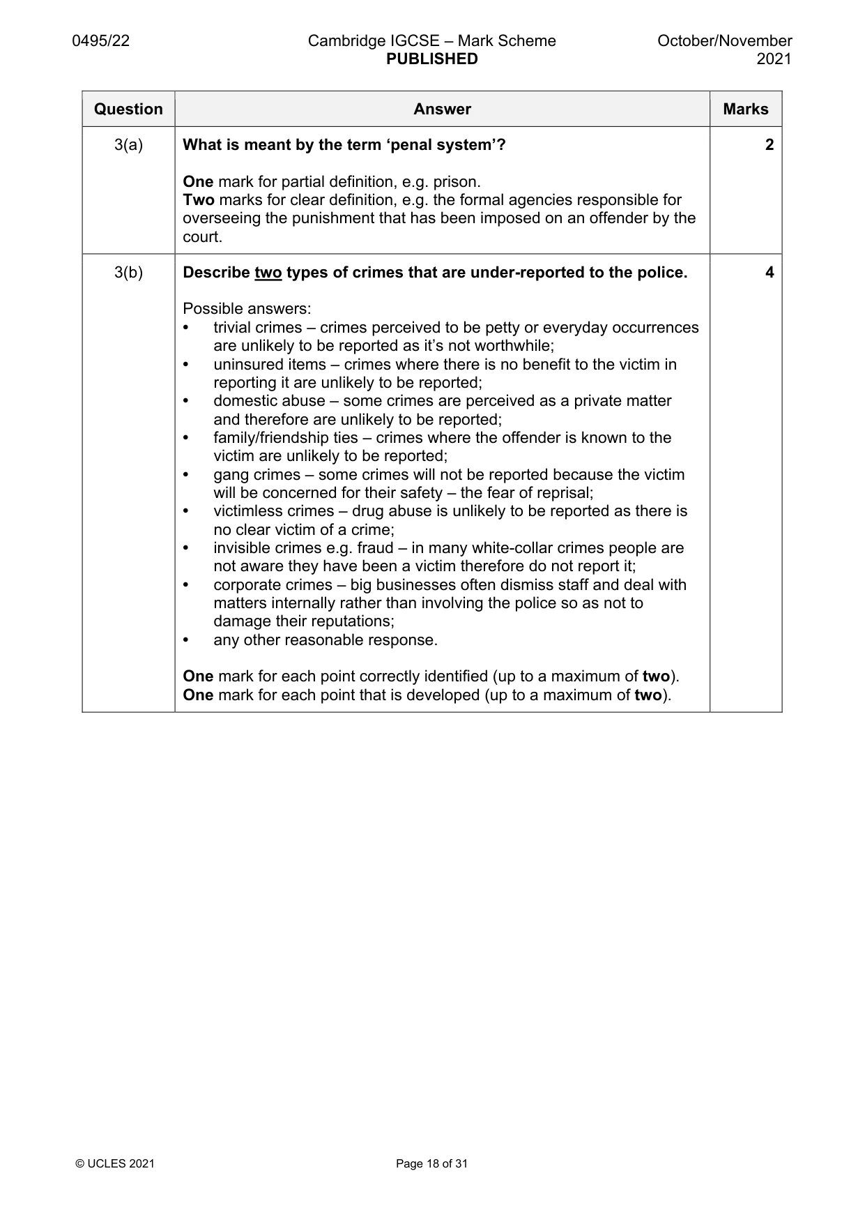 Mark scheme, page 18 of 31