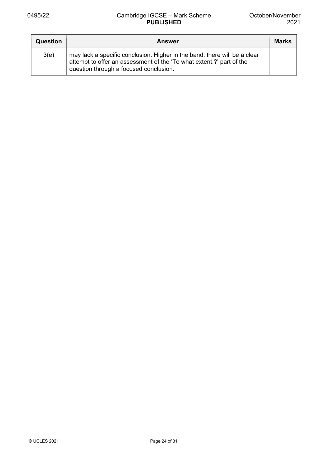 Mark scheme, page 24 of 31