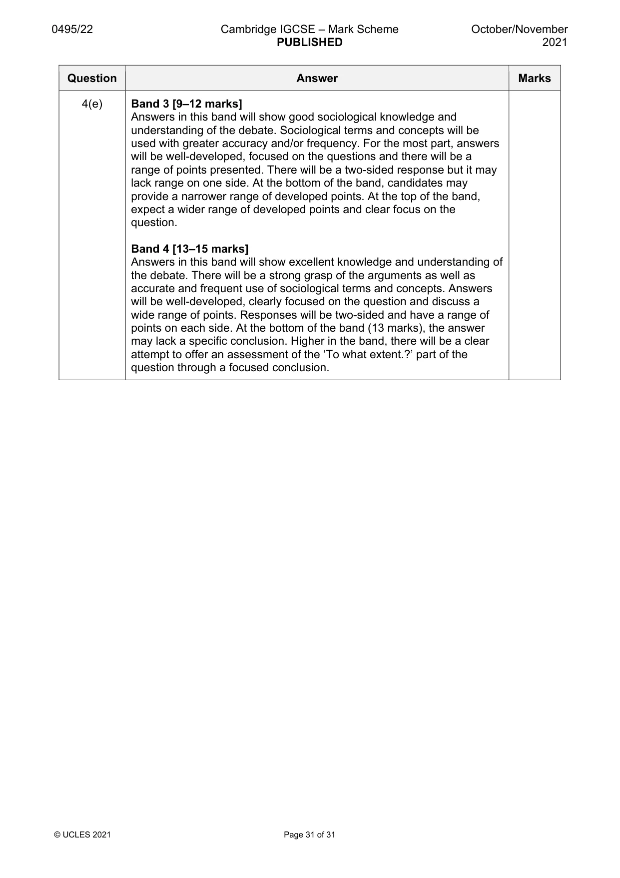 Mark scheme, page 31 of 31