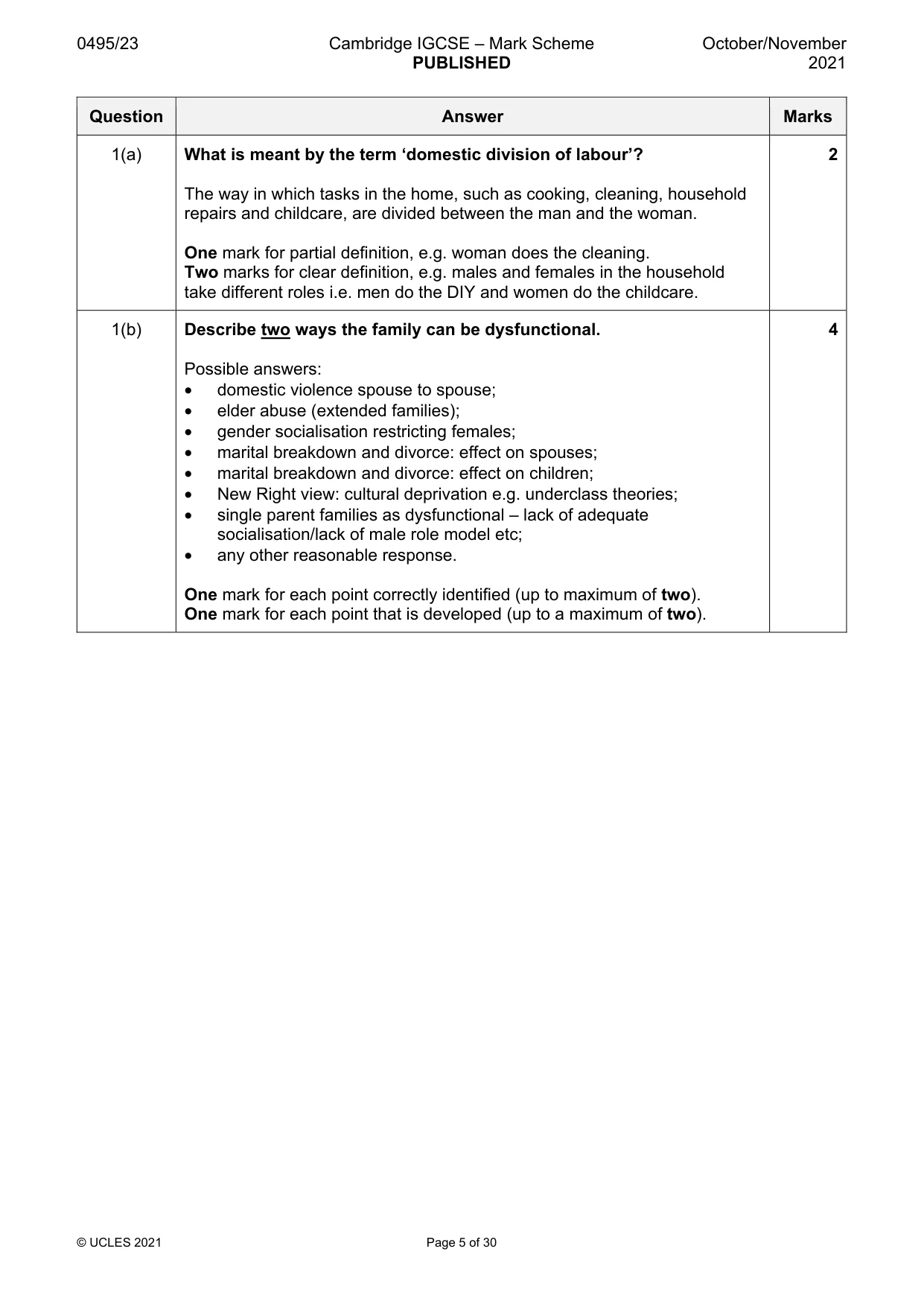 Mark scheme, page 5 of 30