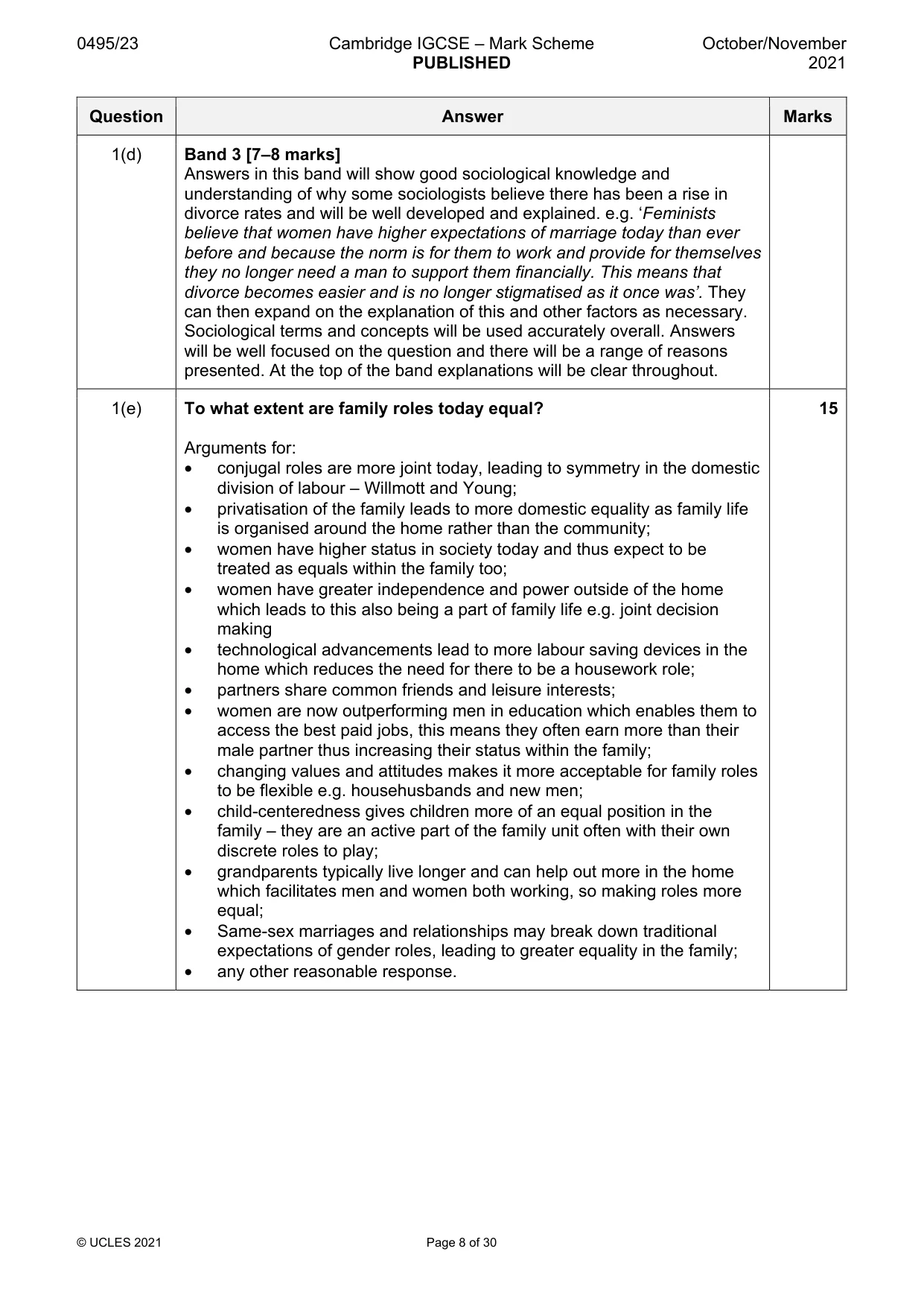 Mark scheme, page 8 of 30
