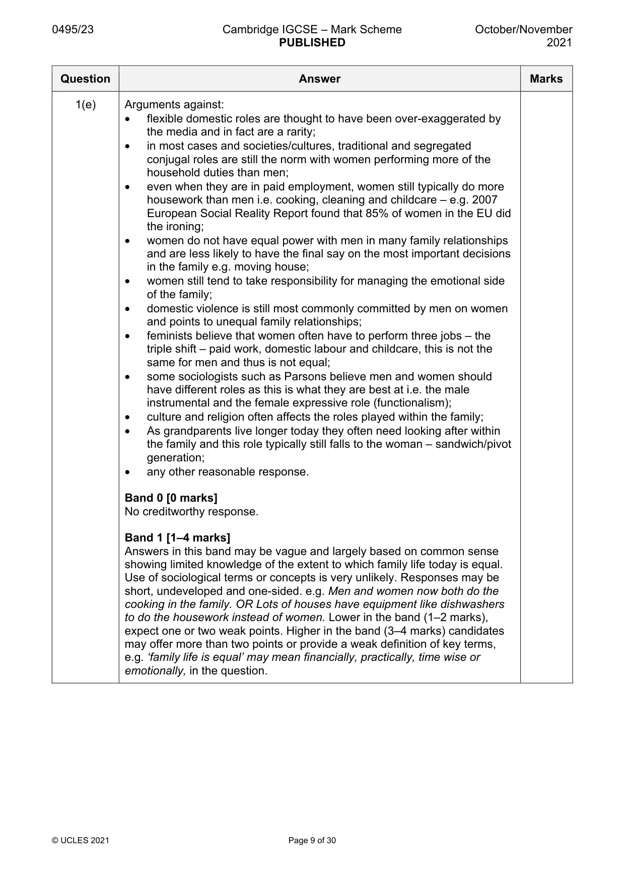 Mark scheme, page 9 of 30