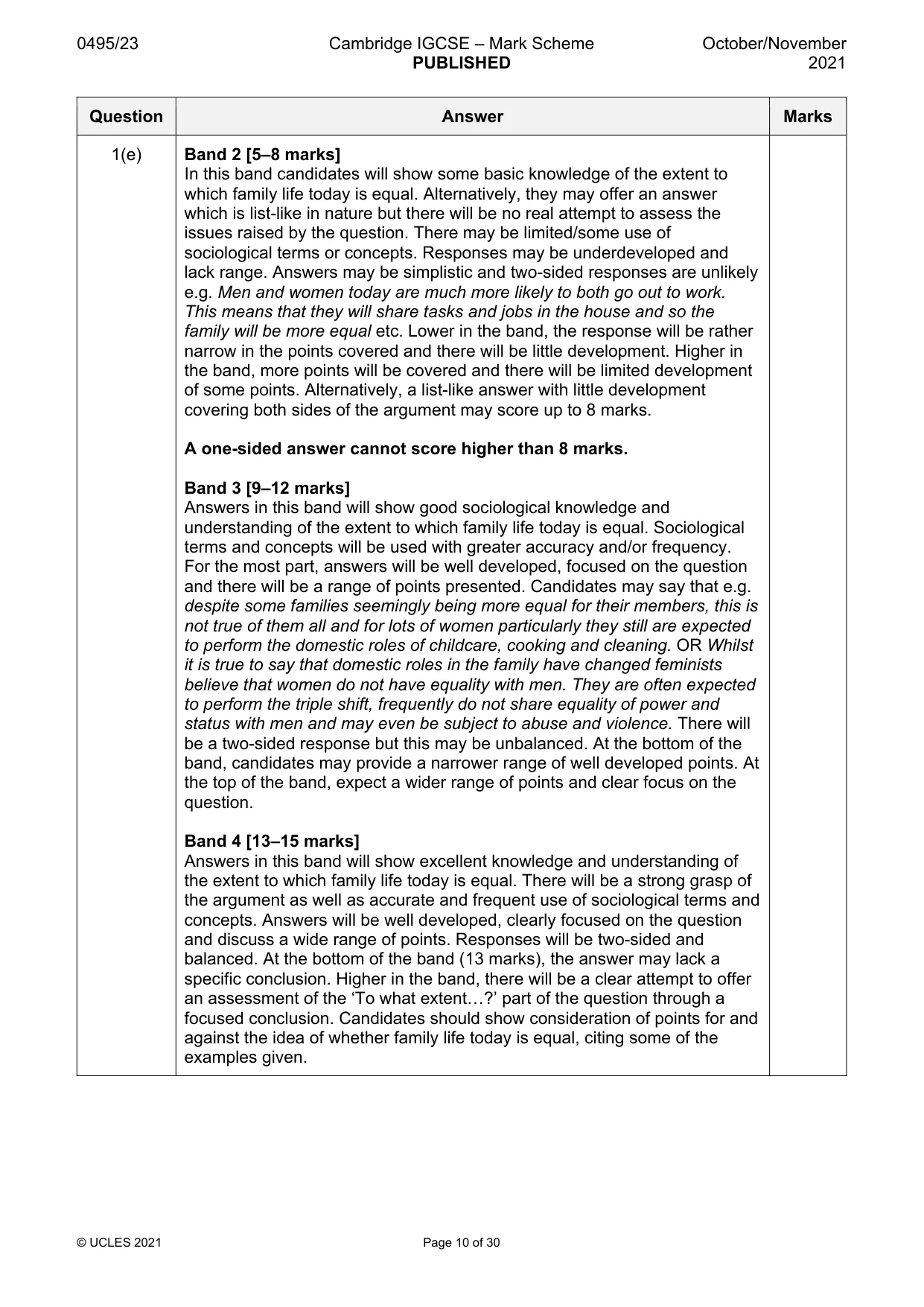 Mark scheme, page 10 of 30
