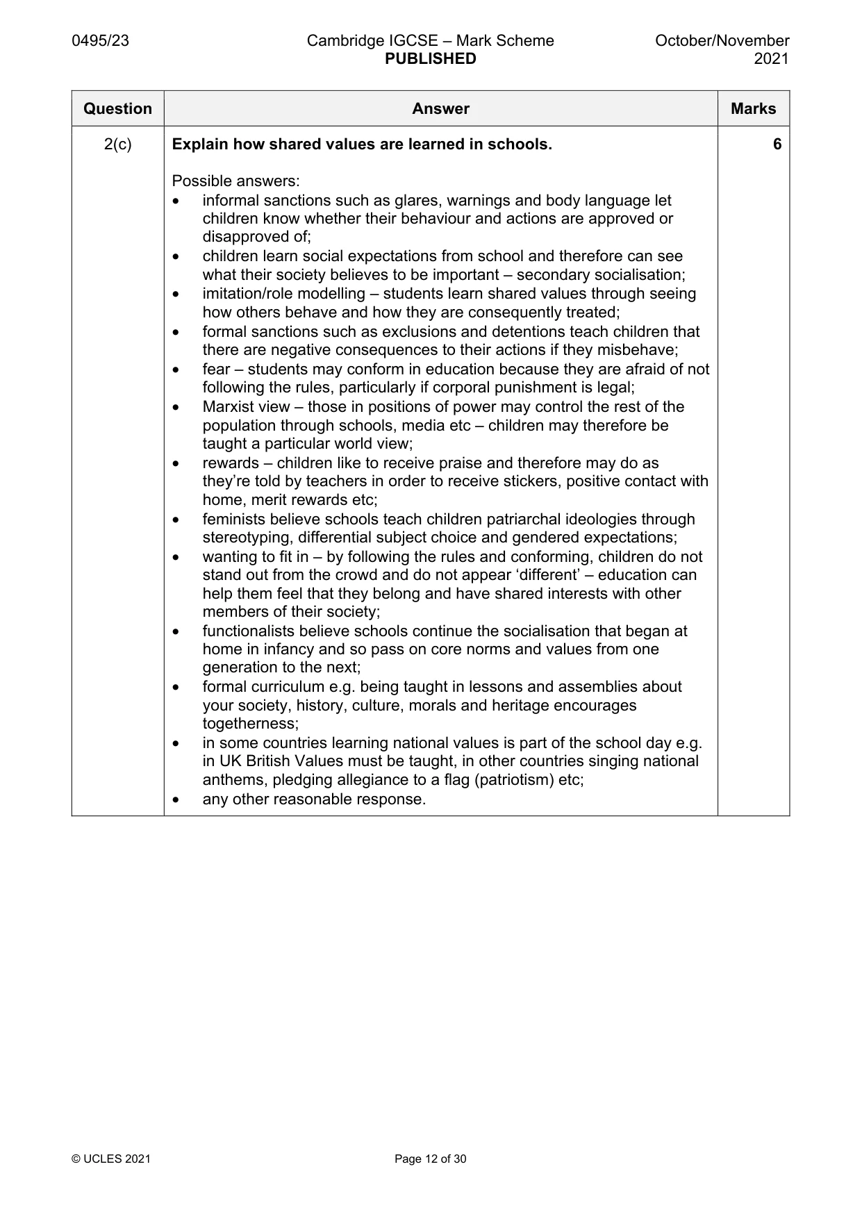 Mark scheme, page 12 of 30