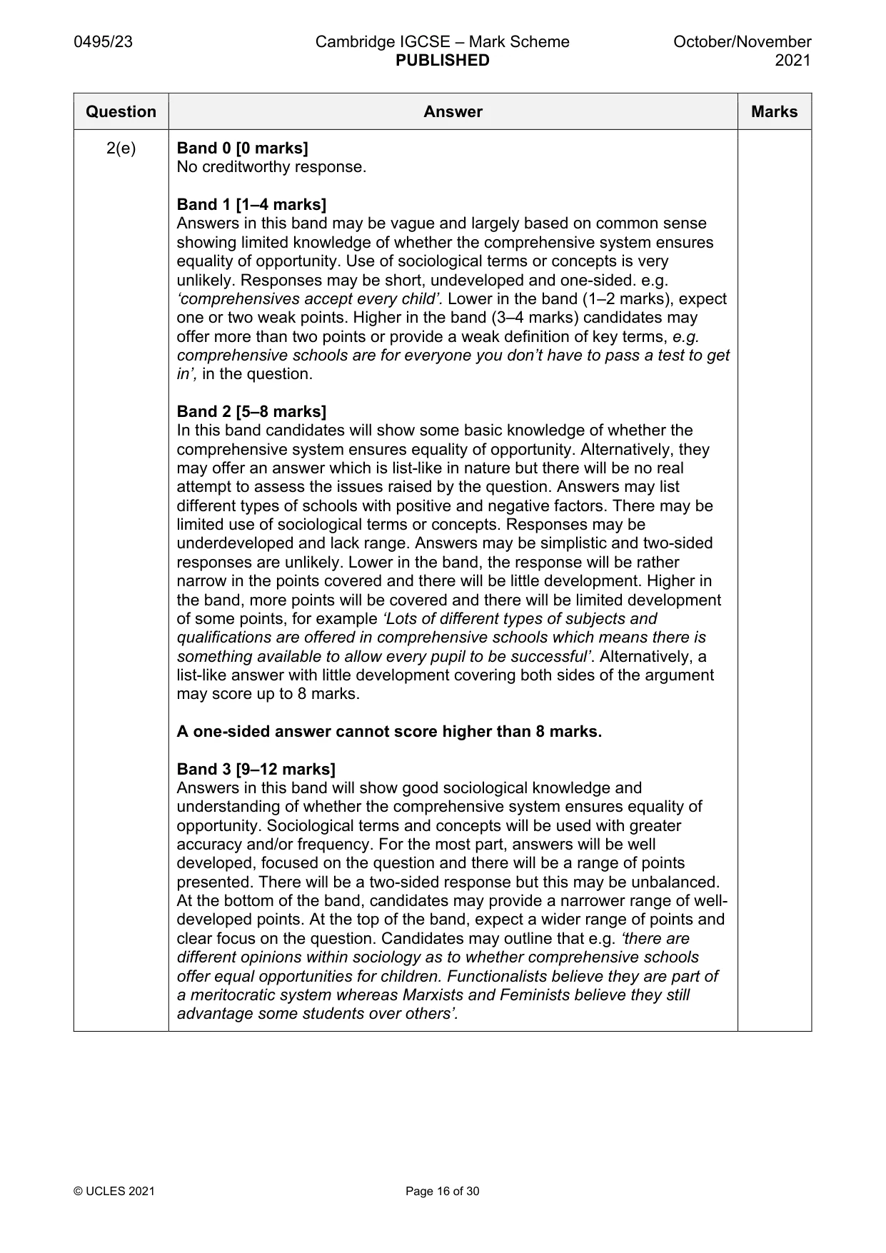 Mark scheme, page 16 of 30