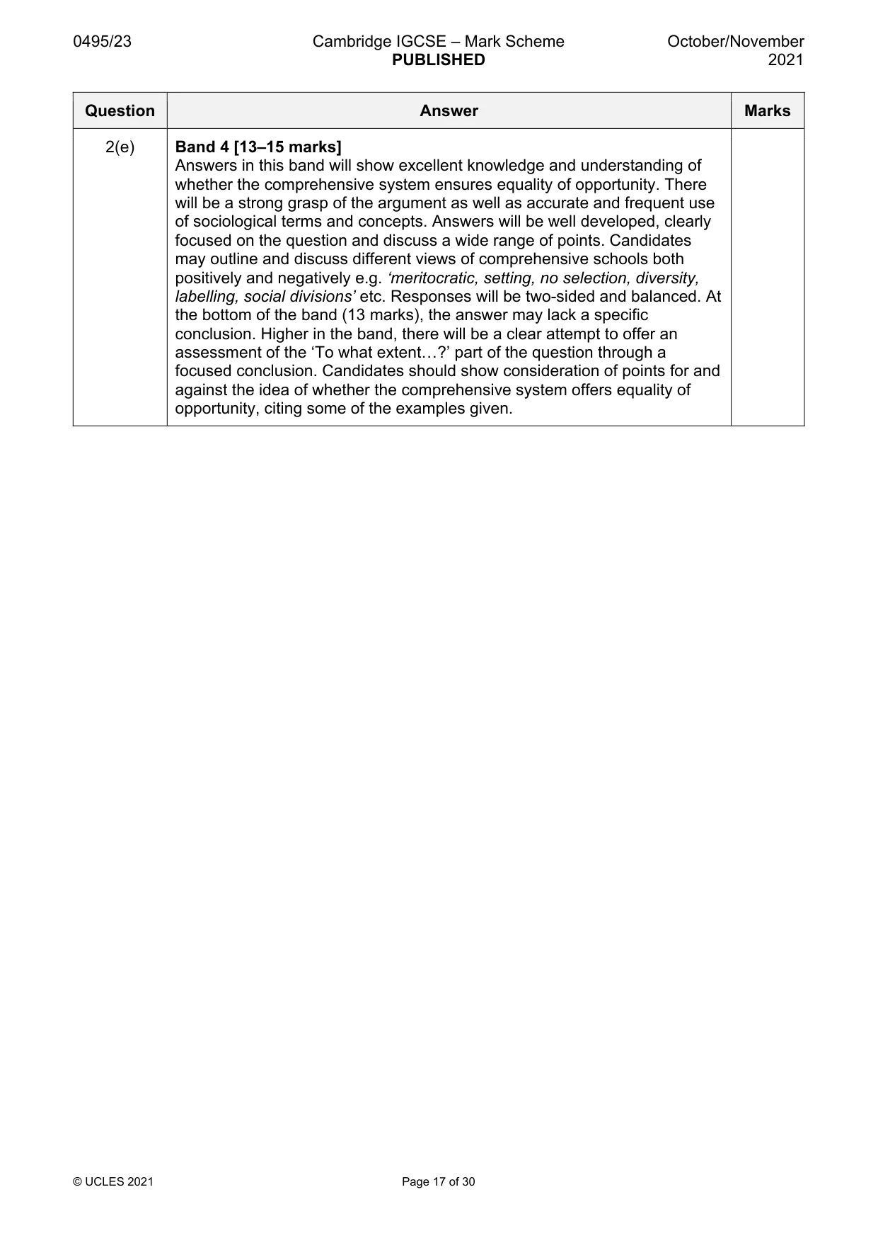 Mark scheme, page 17 of 30