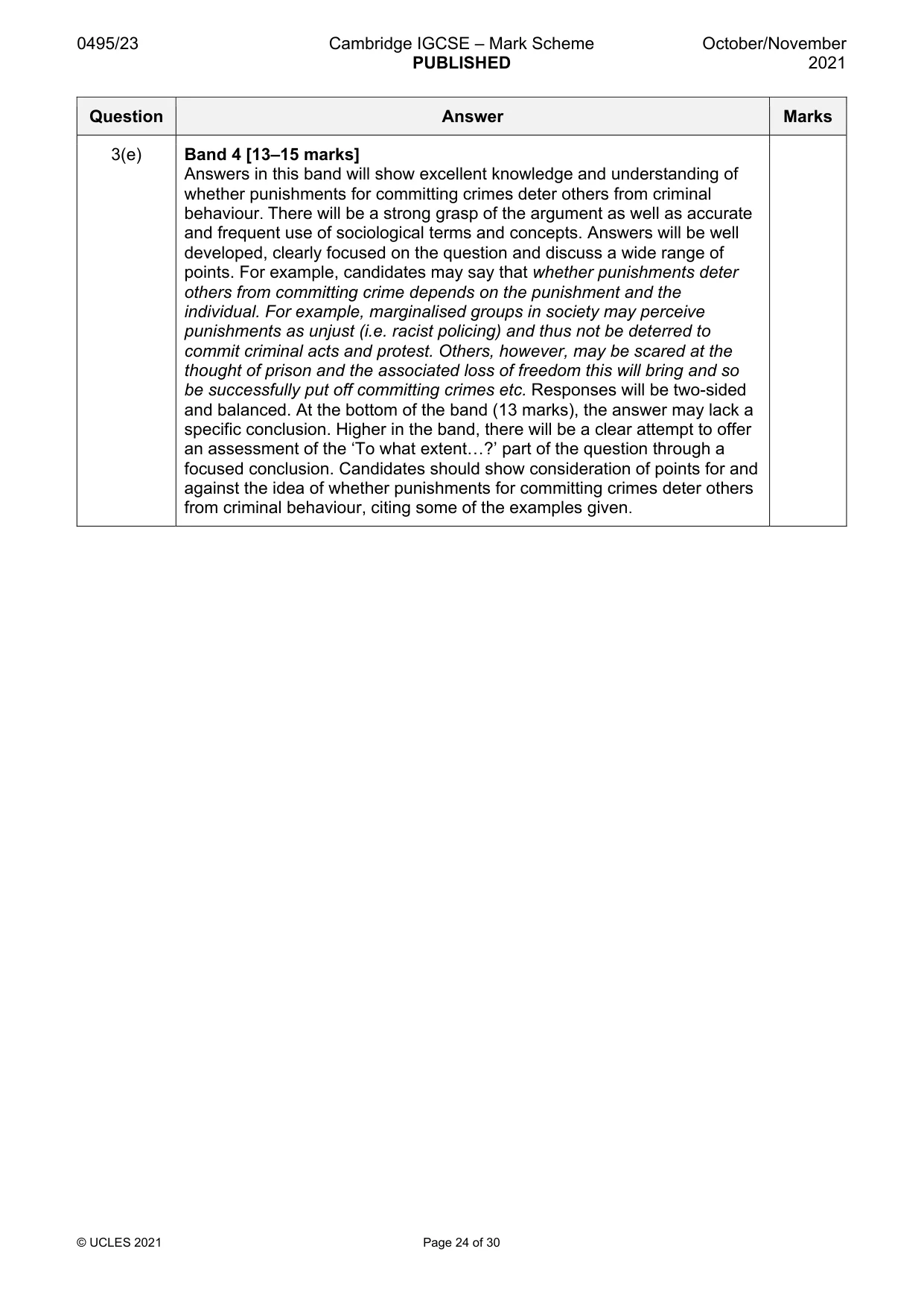 Mark scheme, page 24 of 30