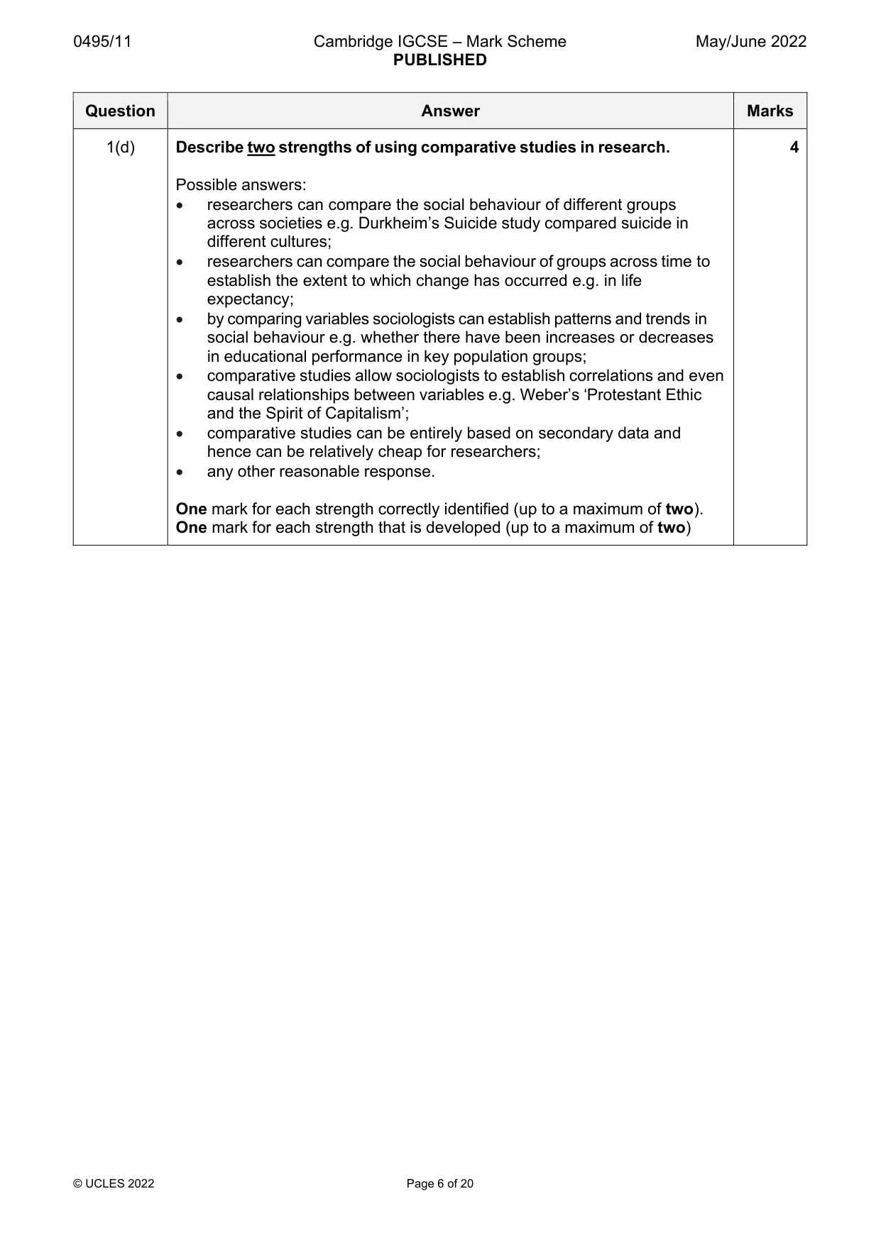 Mark scheme, page 6 of 20