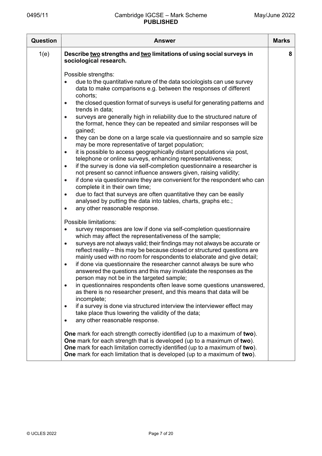 Mark scheme, page 7 of 20