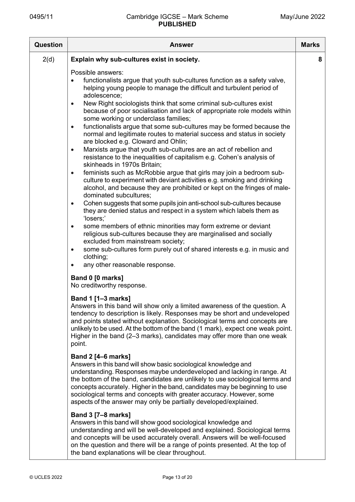 Mark scheme, page 13 of 20