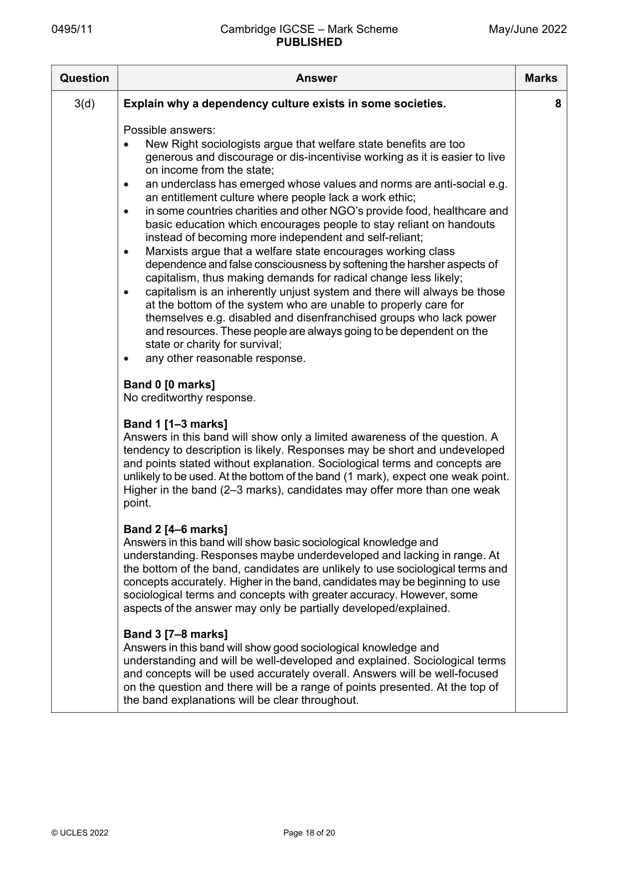 Mark scheme, page 18 of 20