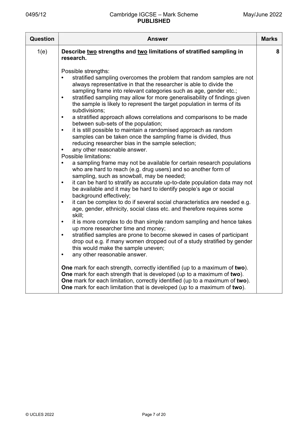 Mark scheme, page 7 of 20