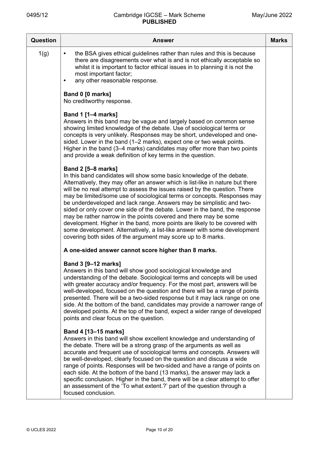 Mark scheme, page 10 of 20