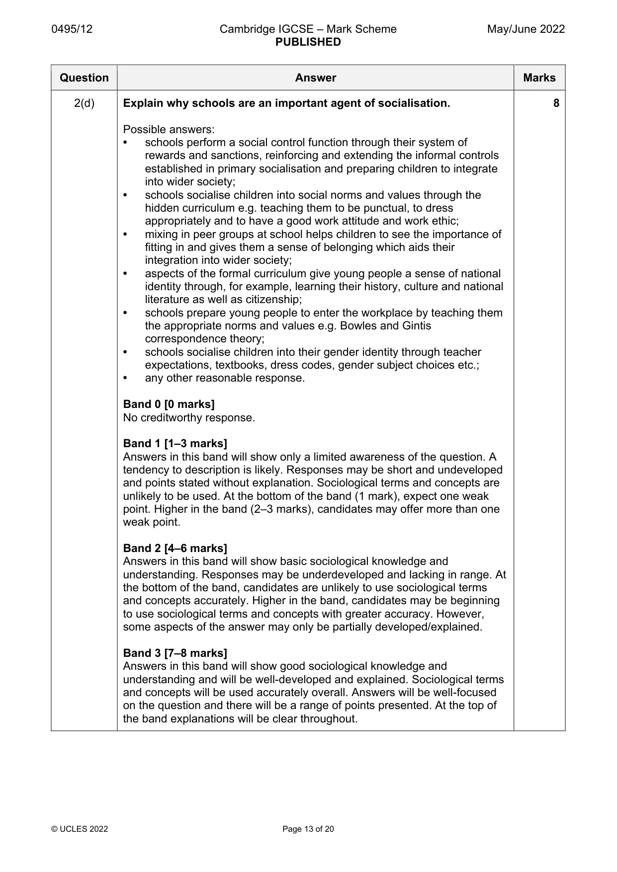Mark scheme, page 13 of 20