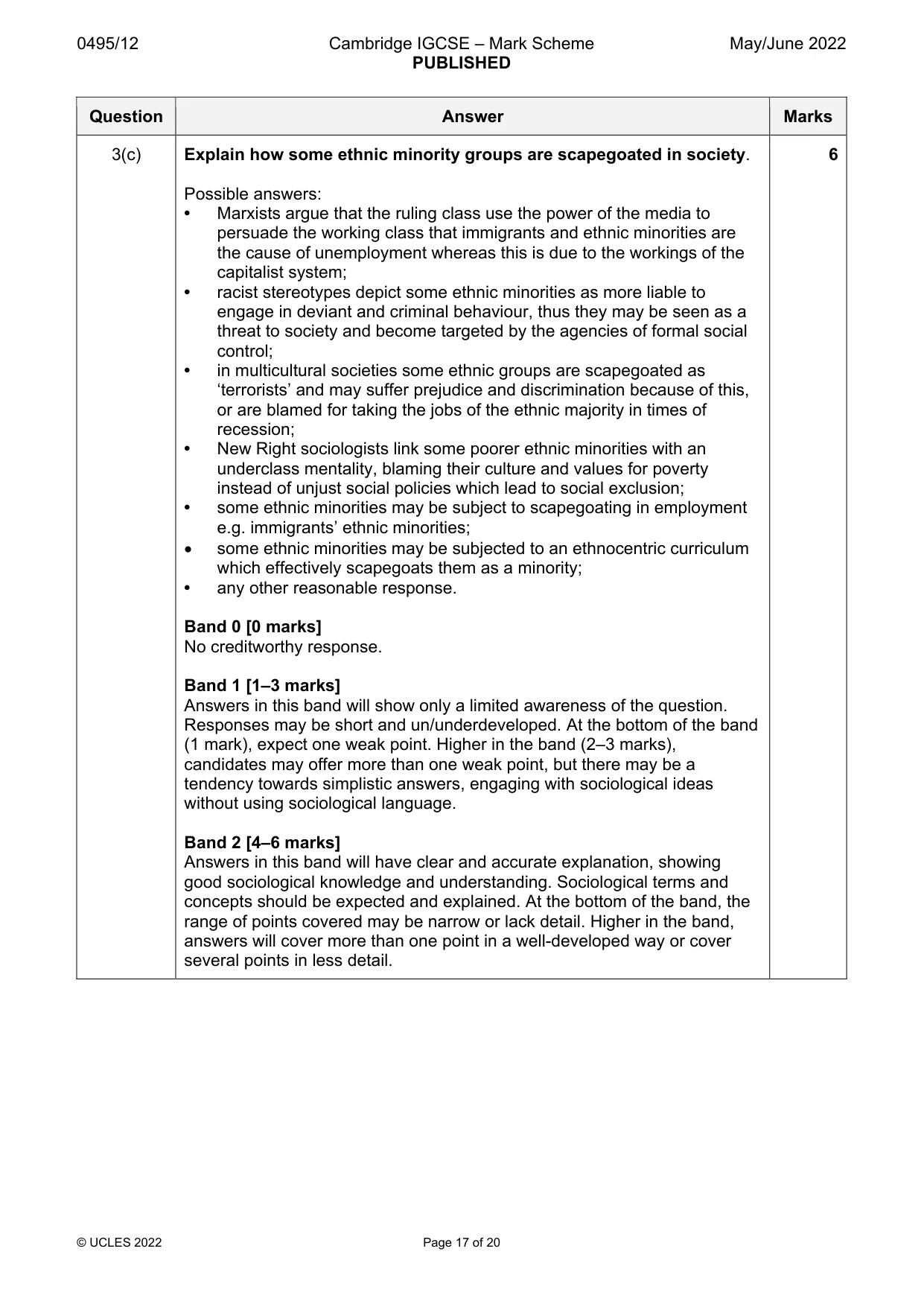 Mark scheme, page 17 of 20