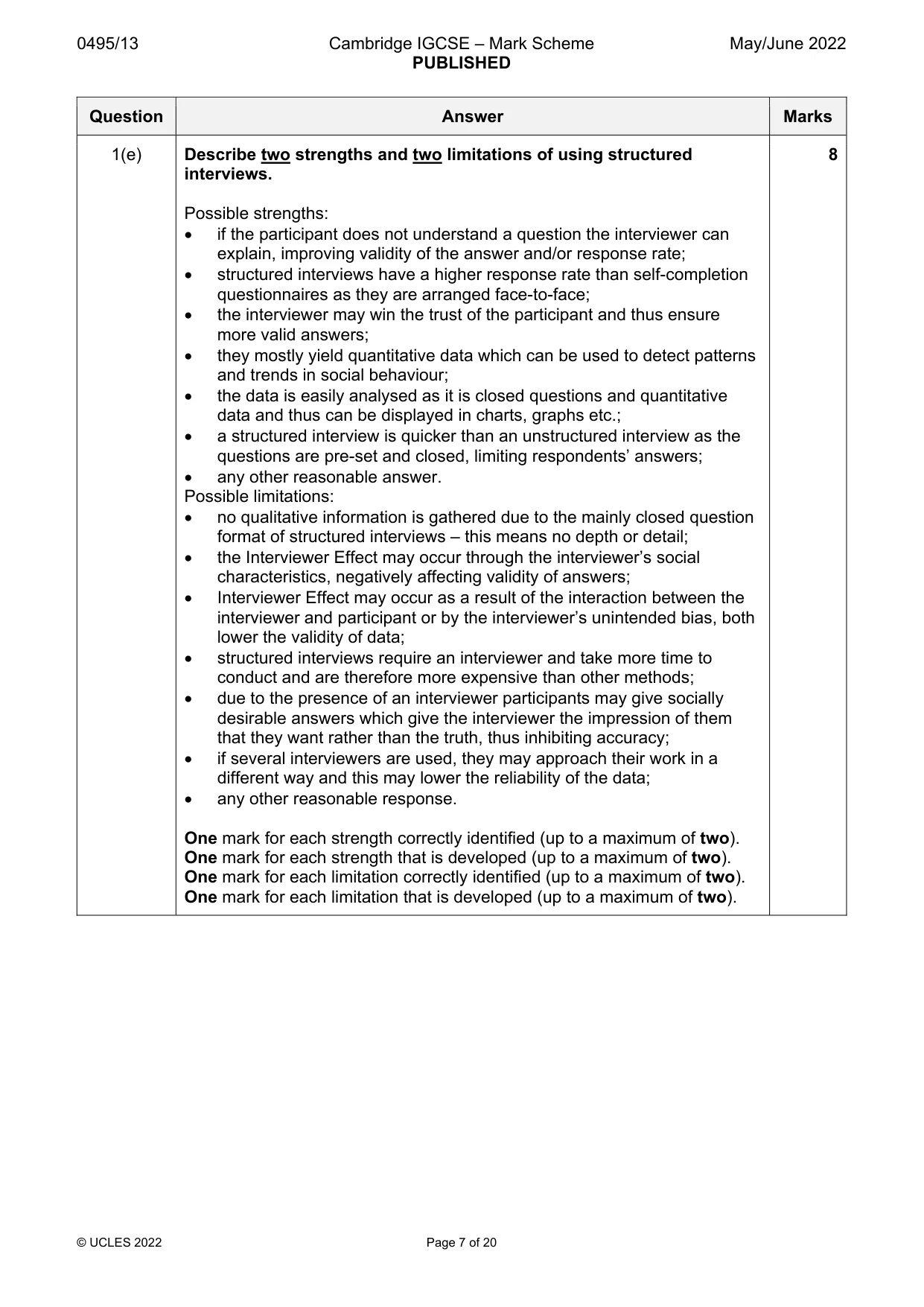 Mark scheme, page 7 of 20