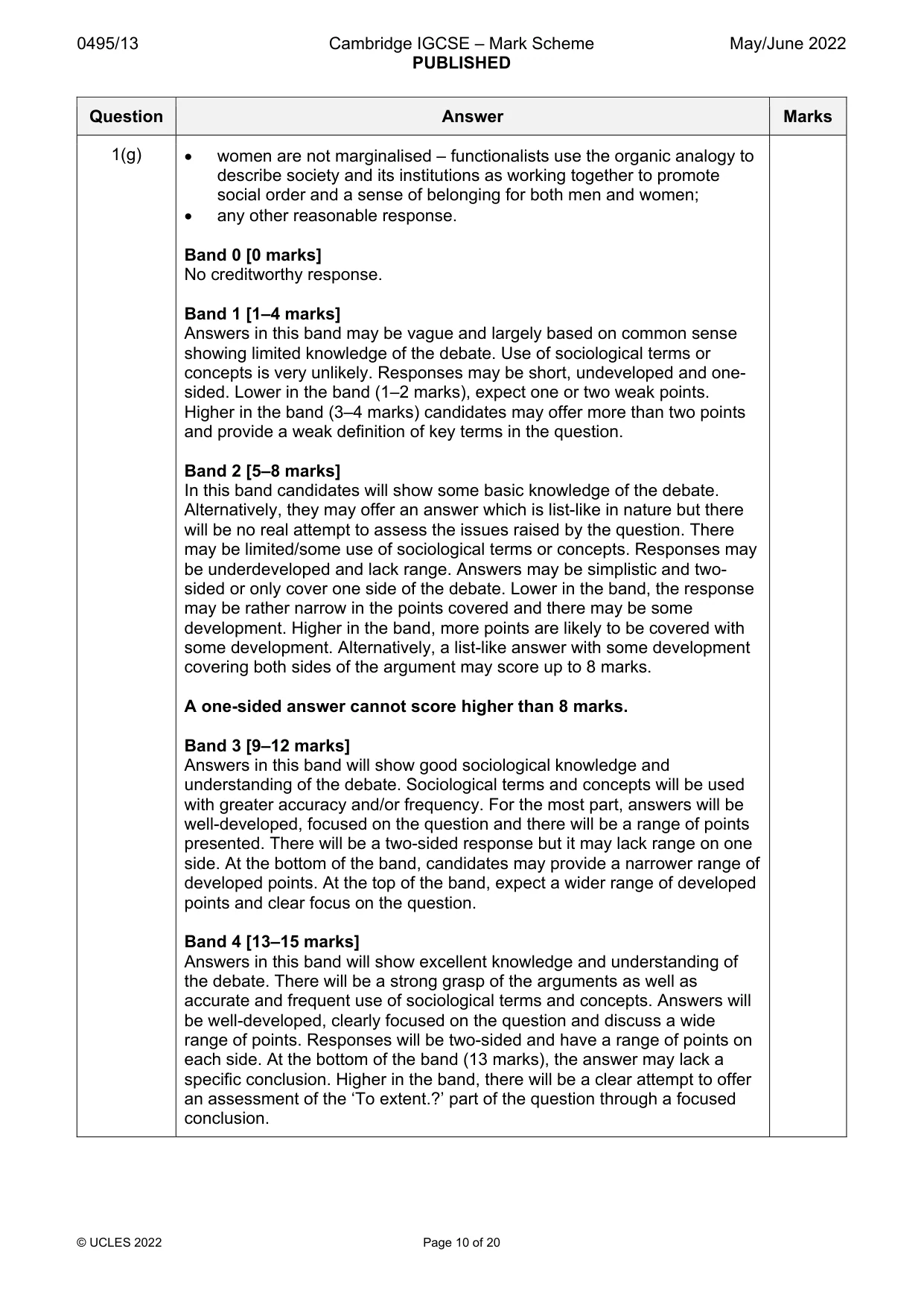 Mark scheme, page 10 of 20
