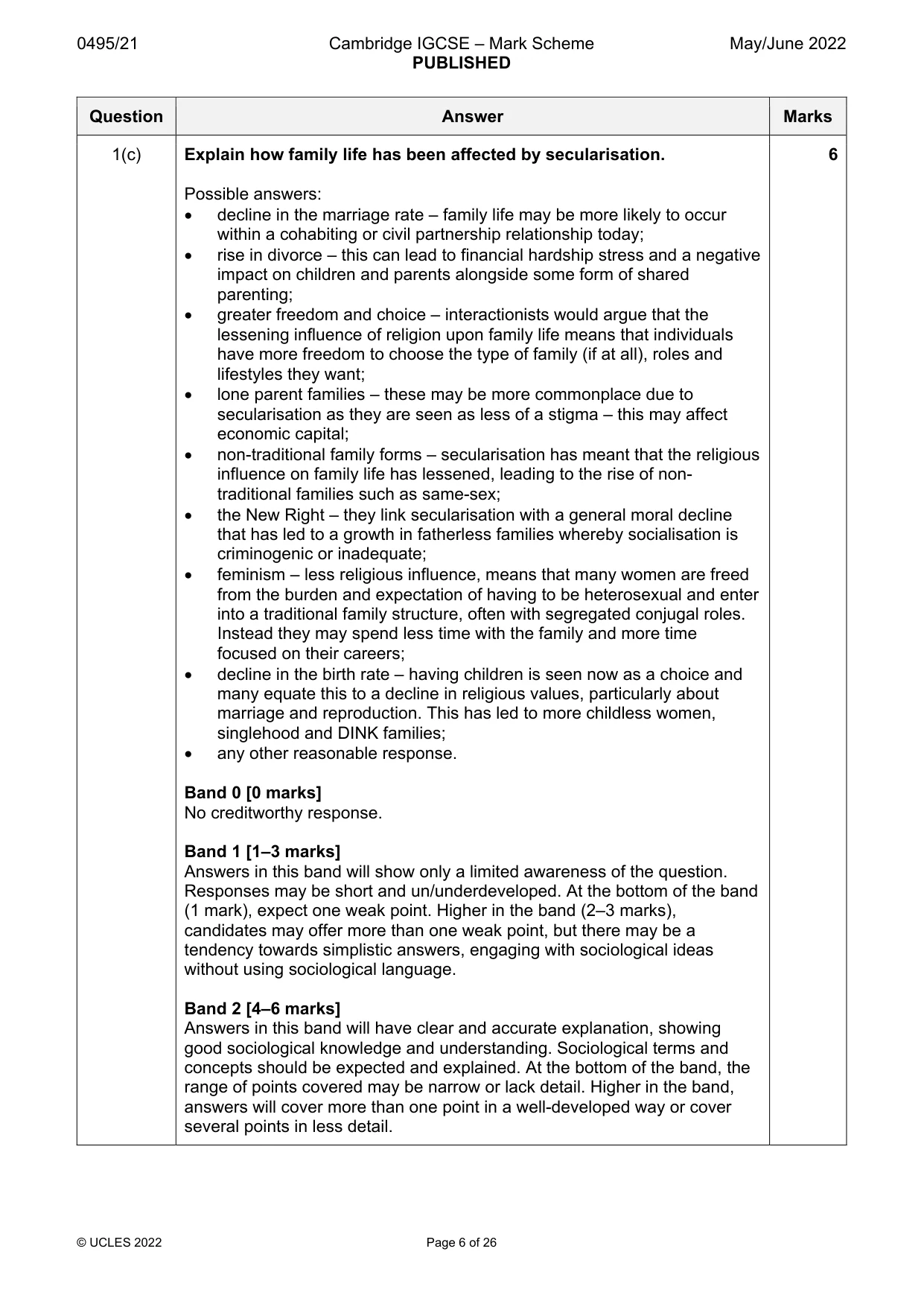 Mark scheme, page 6 of 26