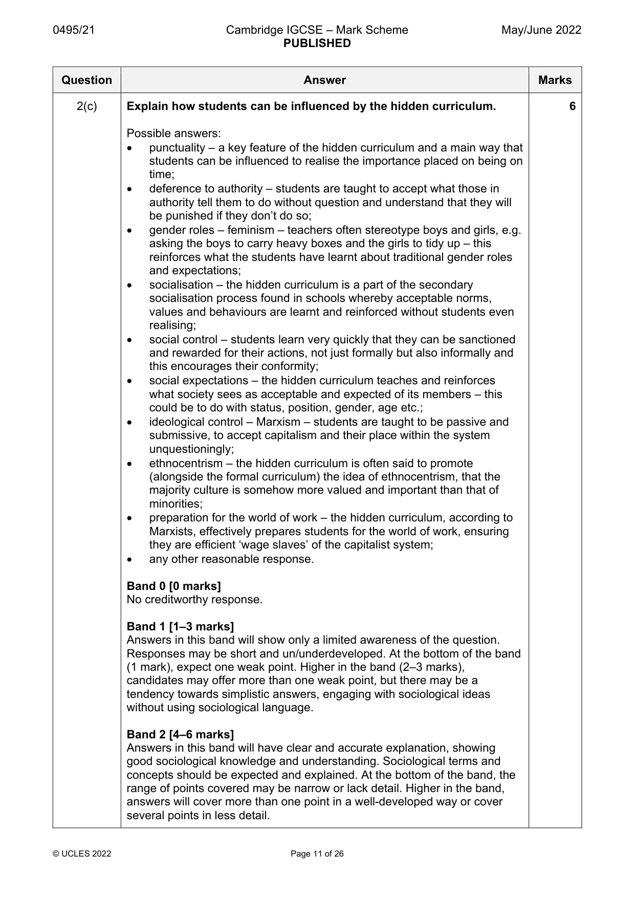 Mark scheme, page 11 of 26