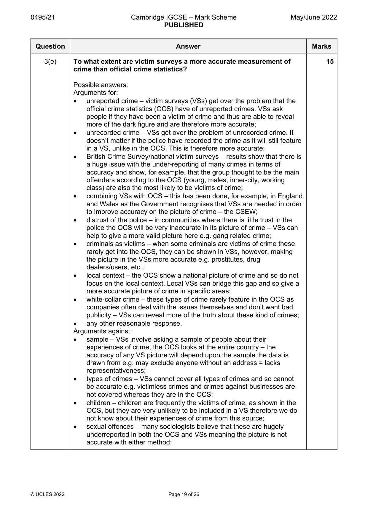 Mark scheme, page 19 of 26