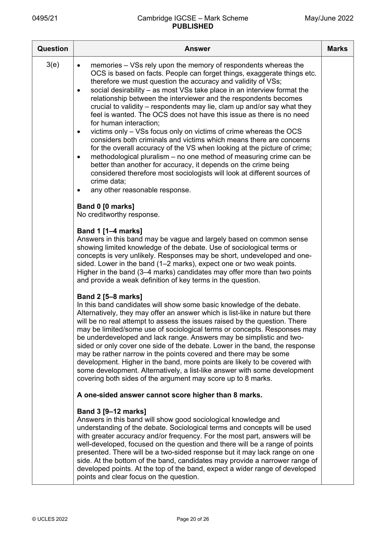 Mark scheme, page 20 of 26