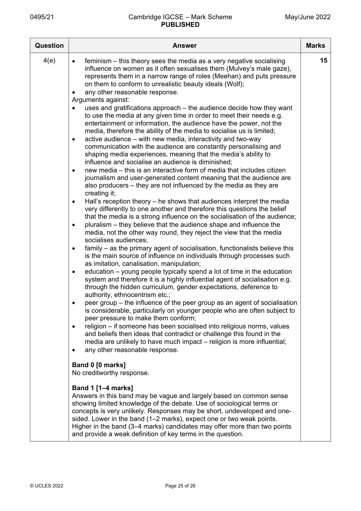 Mark scheme, page 25 of 26