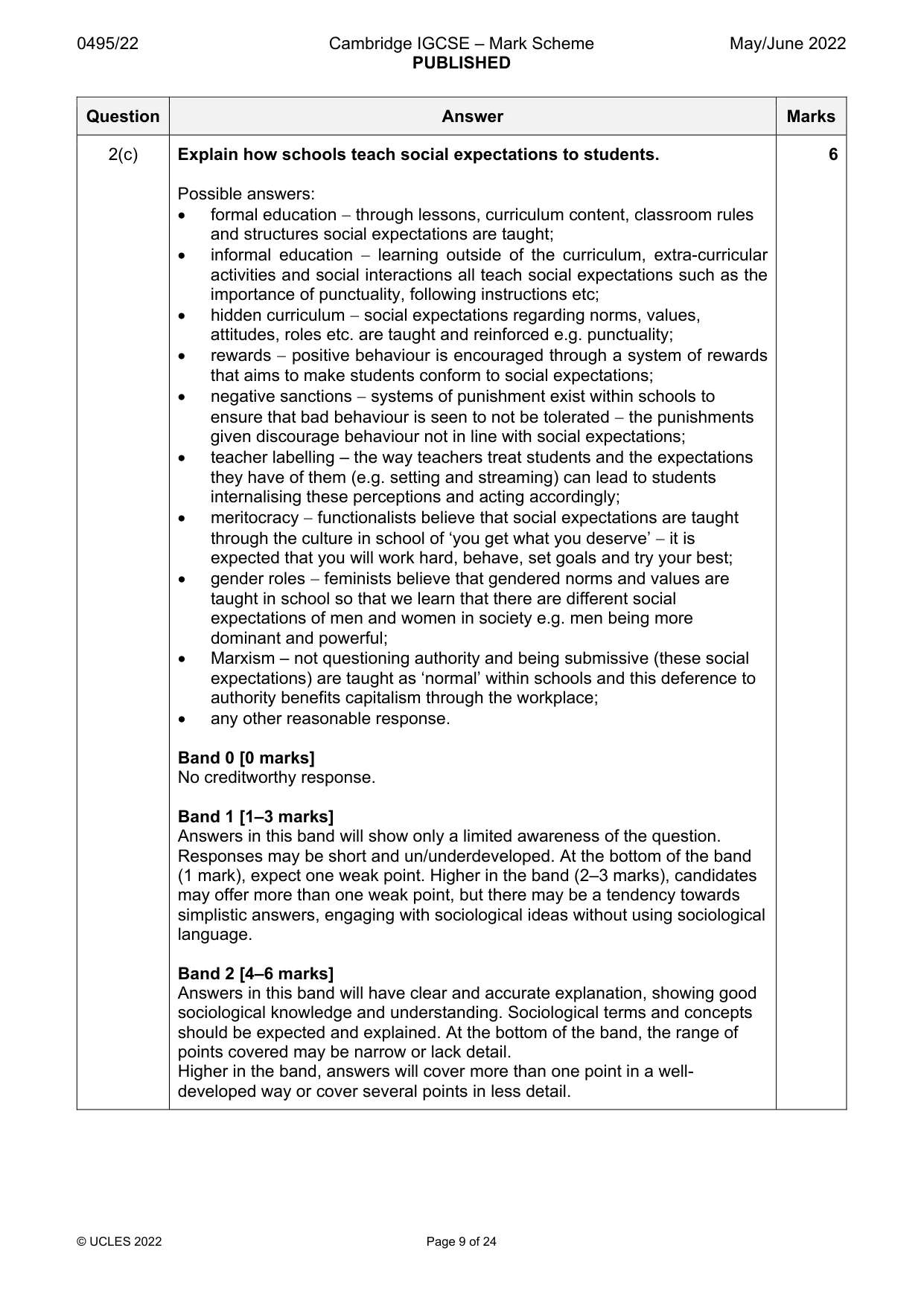 Mark scheme, page 9 of 24