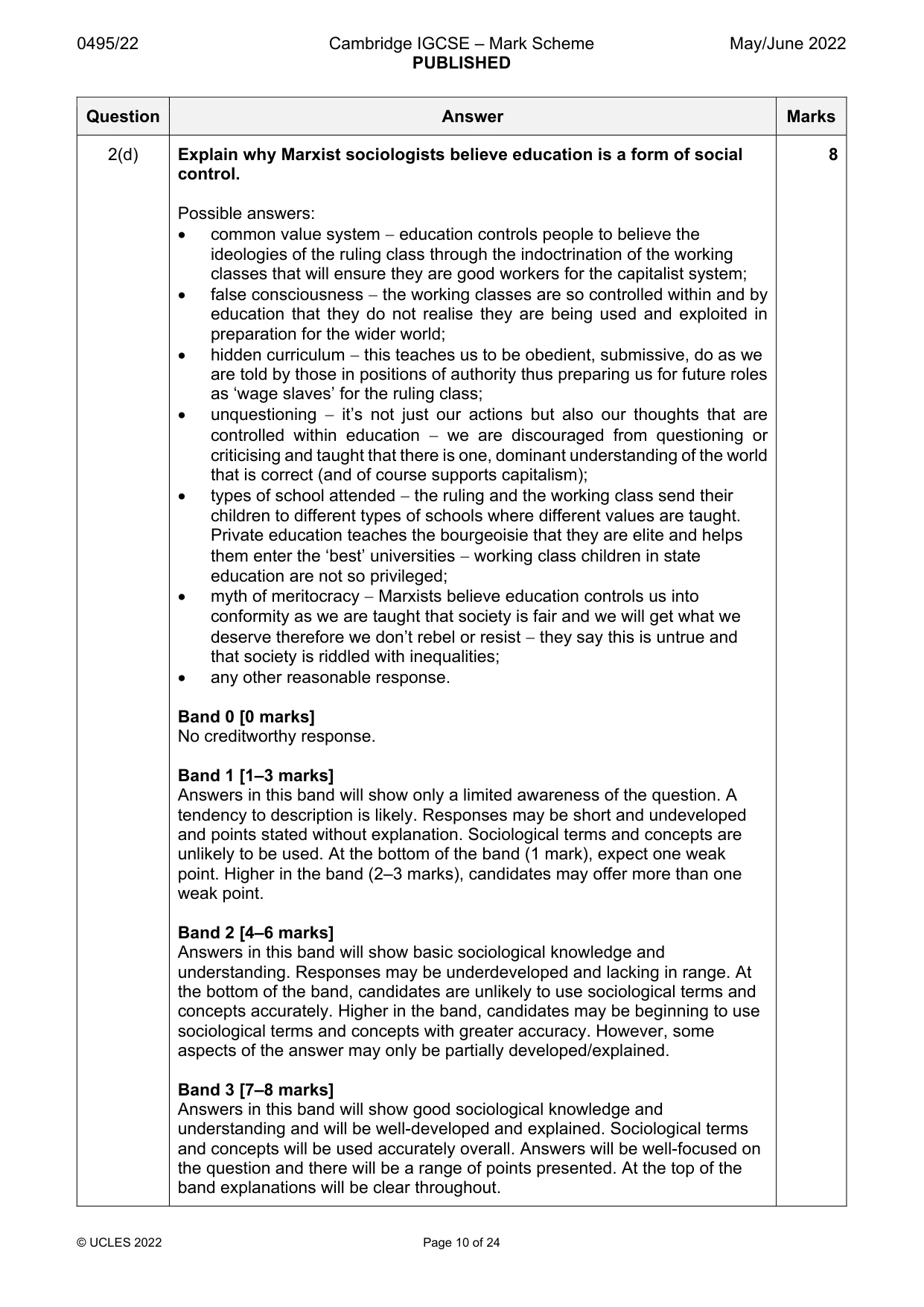 Mark scheme, page 10 of 24