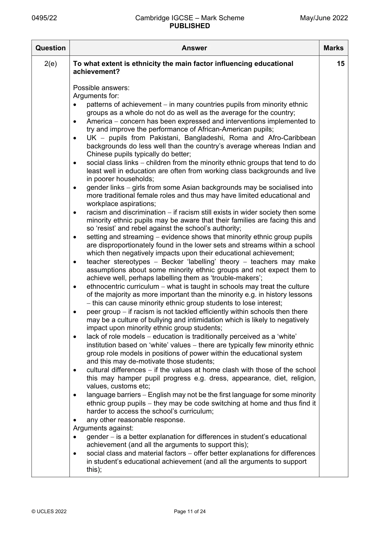 Mark scheme, page 11 of 24