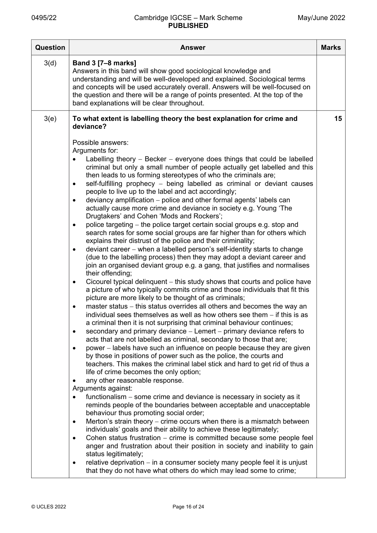 Mark scheme, page 16 of 24
