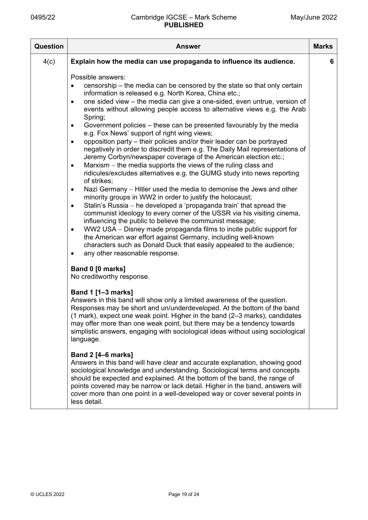 Mark scheme, page 19 of 24
