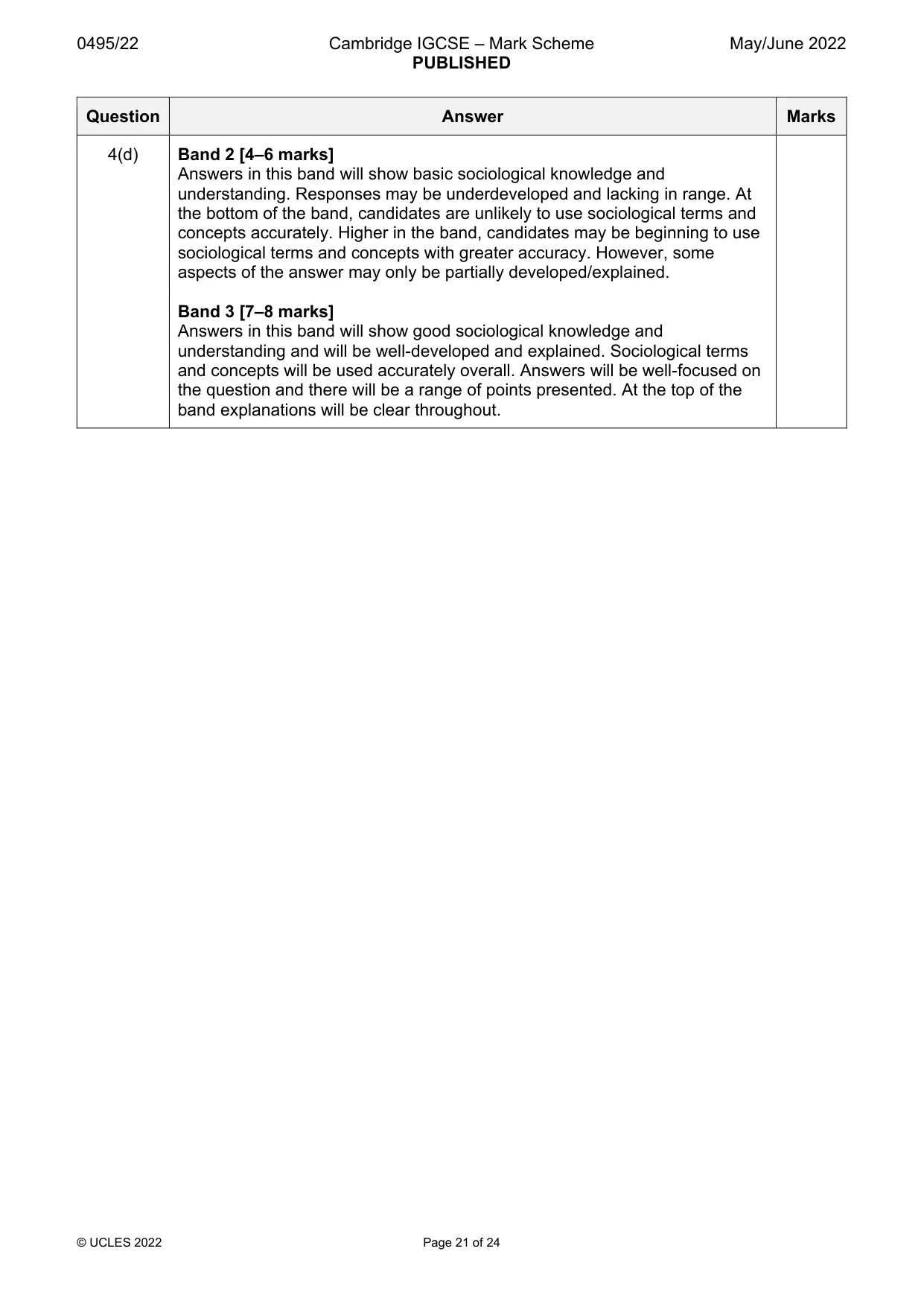 Mark scheme, page 21 of 24